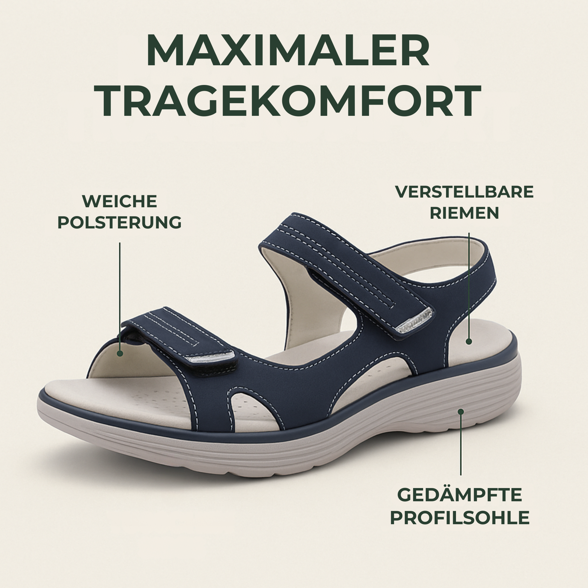 SanoMove – Hallux‑Sandalen Damen | Fußgewölbe‑Stützung rutschfest | Schmerzlindernd & bequem für Alltag & Freizeit