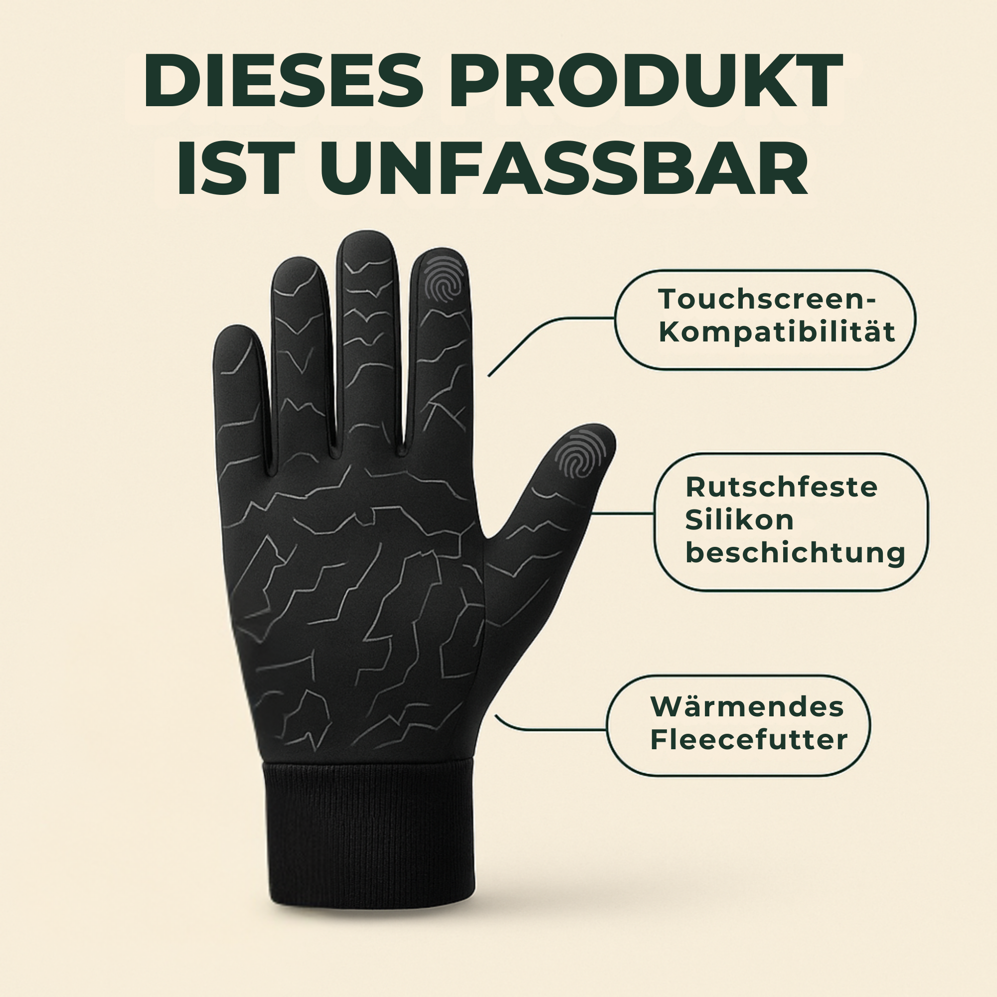 HeatGrip – Thermohandschuhe Fahrrad | Touchscreen Funktion rutschfest | für Radfahrer bei Kälte