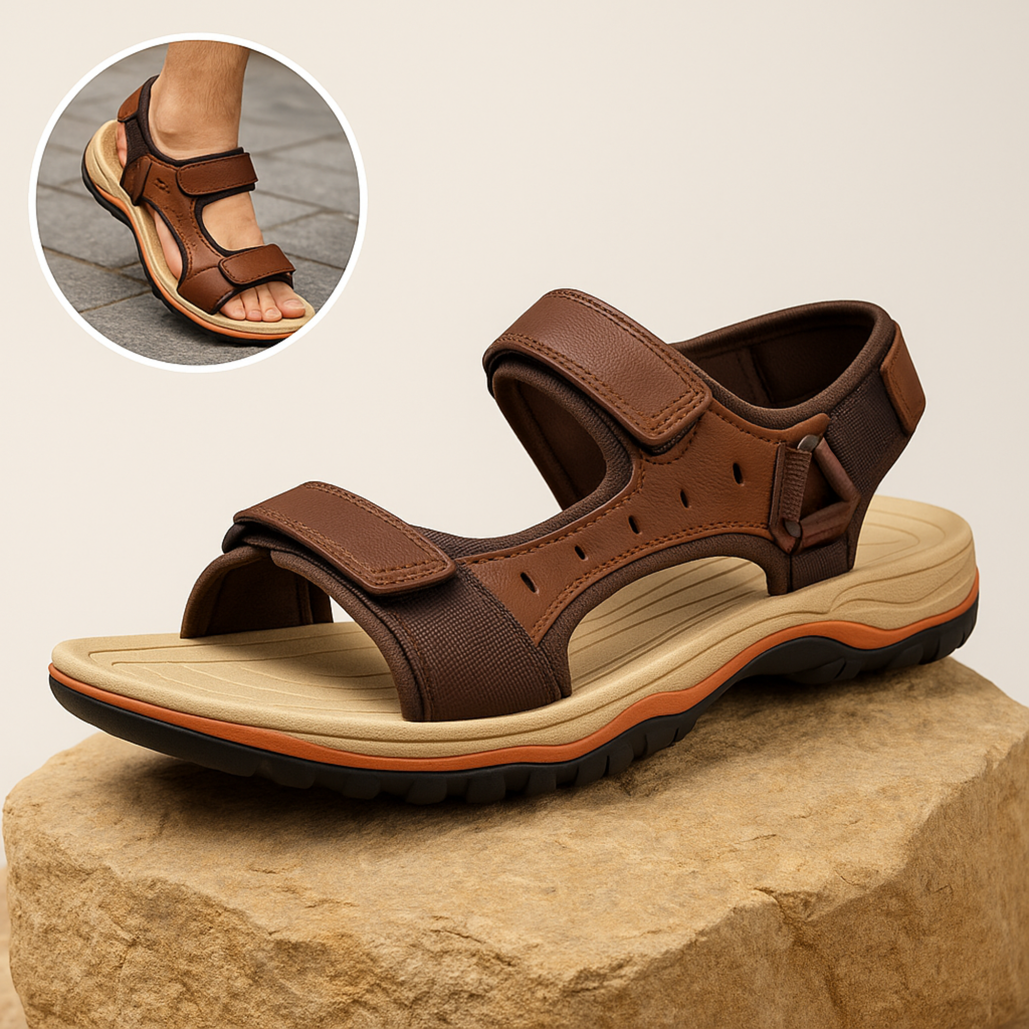 OrthoEase – Schmerzlindernde Sandalen | Extra Dämpfung rutschfeste Sohle | Alltag & Fußgesundheit