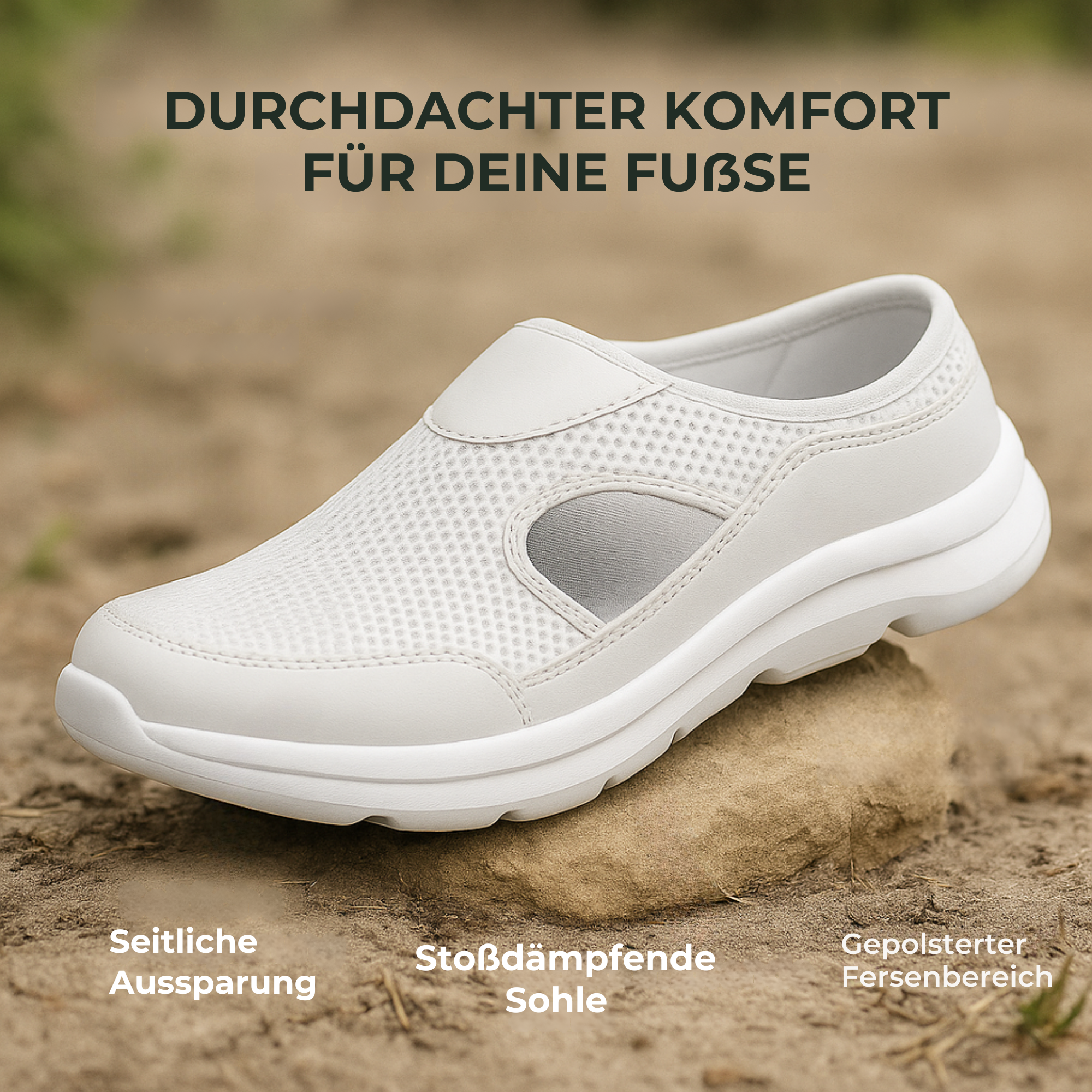 EasWalk – Arbeitsschuhe Plantarfasziitis | rutschfest atmungsaktiv | für Pflege & Stehberufe