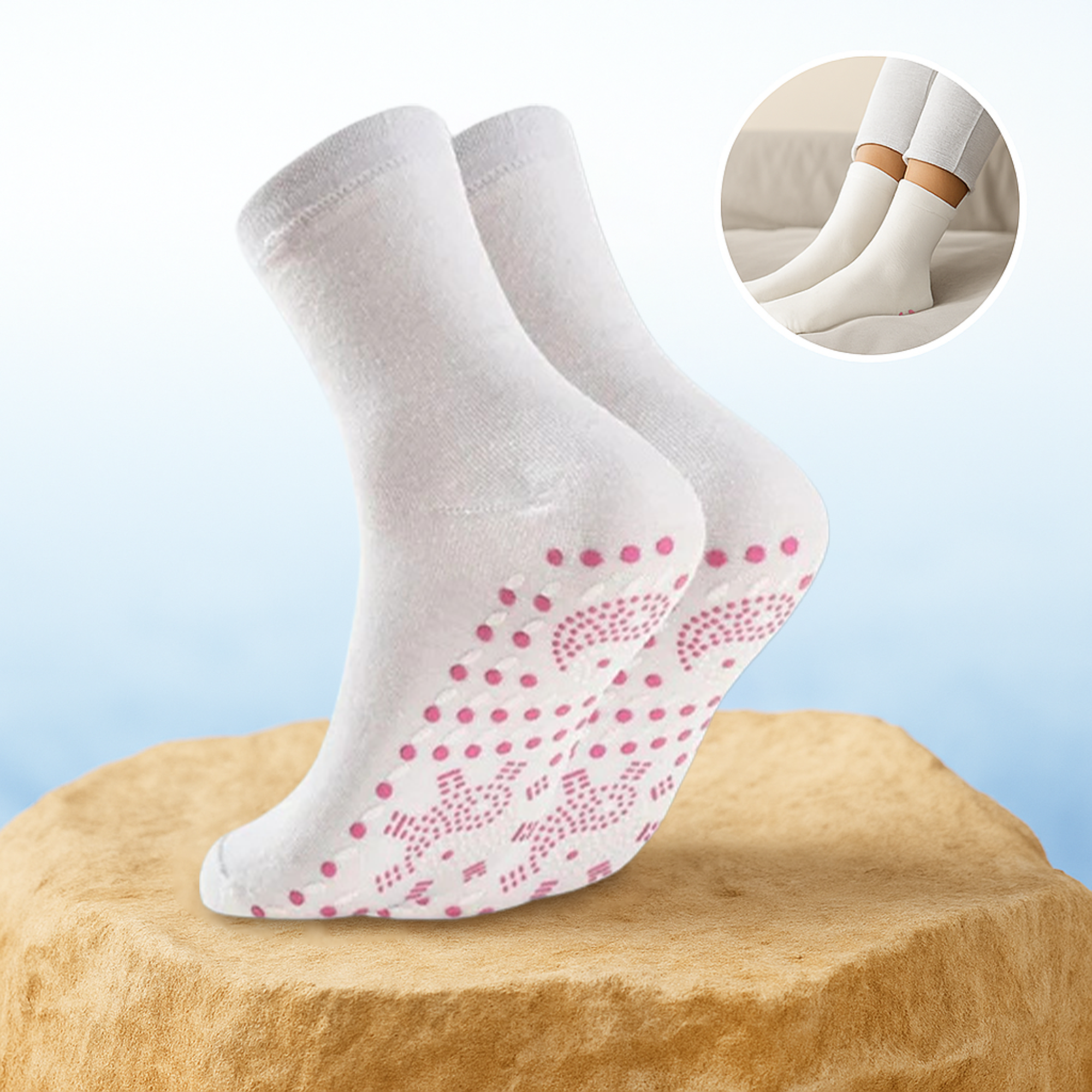 WarmNest – Thermosocken für Damen gegen kalte Füße | Selbstheizend & rutschfest | Für Winter, Zuhause, Schlaf & entspannte Abende