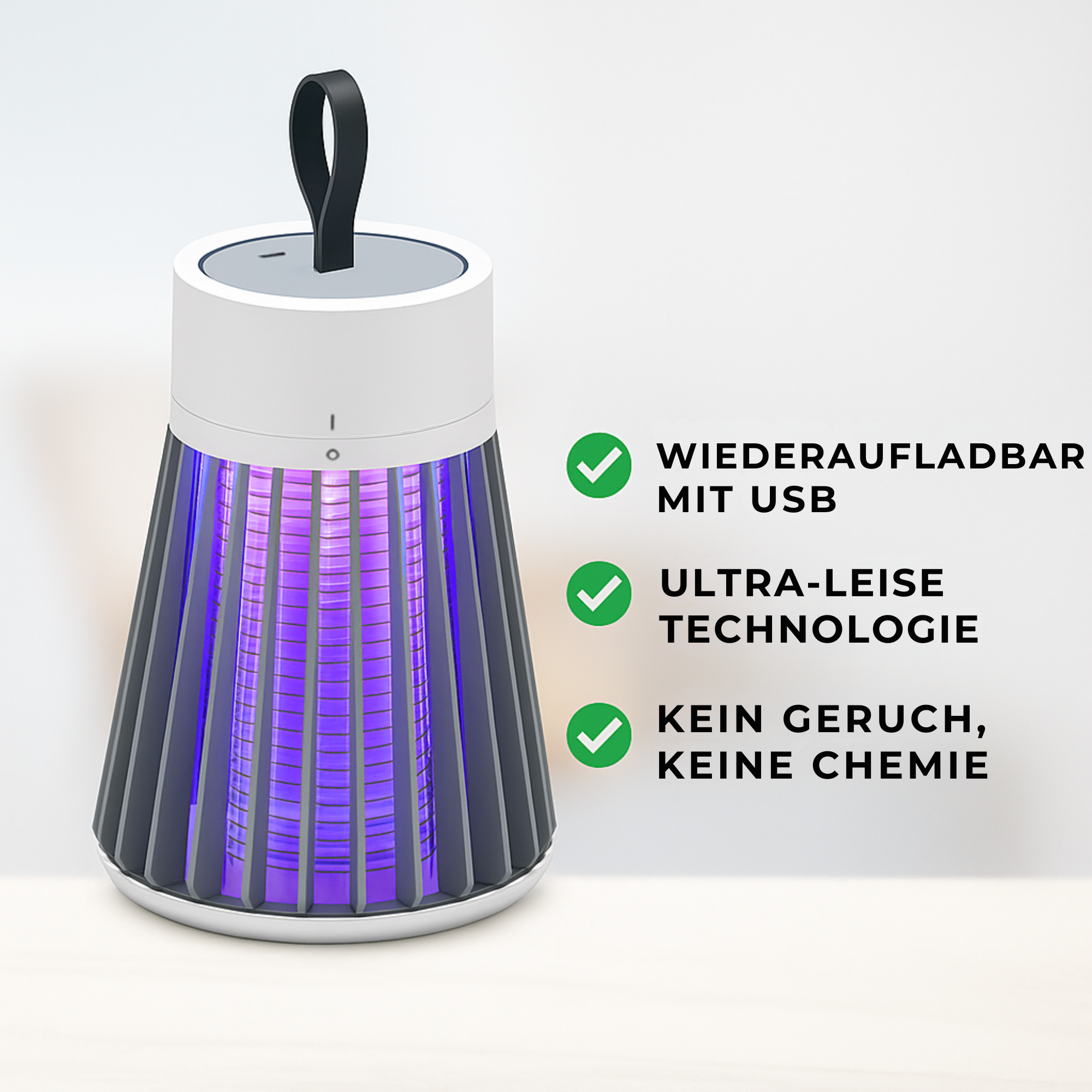 SilentGuard – Mückenvernichter elektrisch | Ultra leise & geruchsfrei LED-Falle | Sicher für Schlafzimmer & Kinder