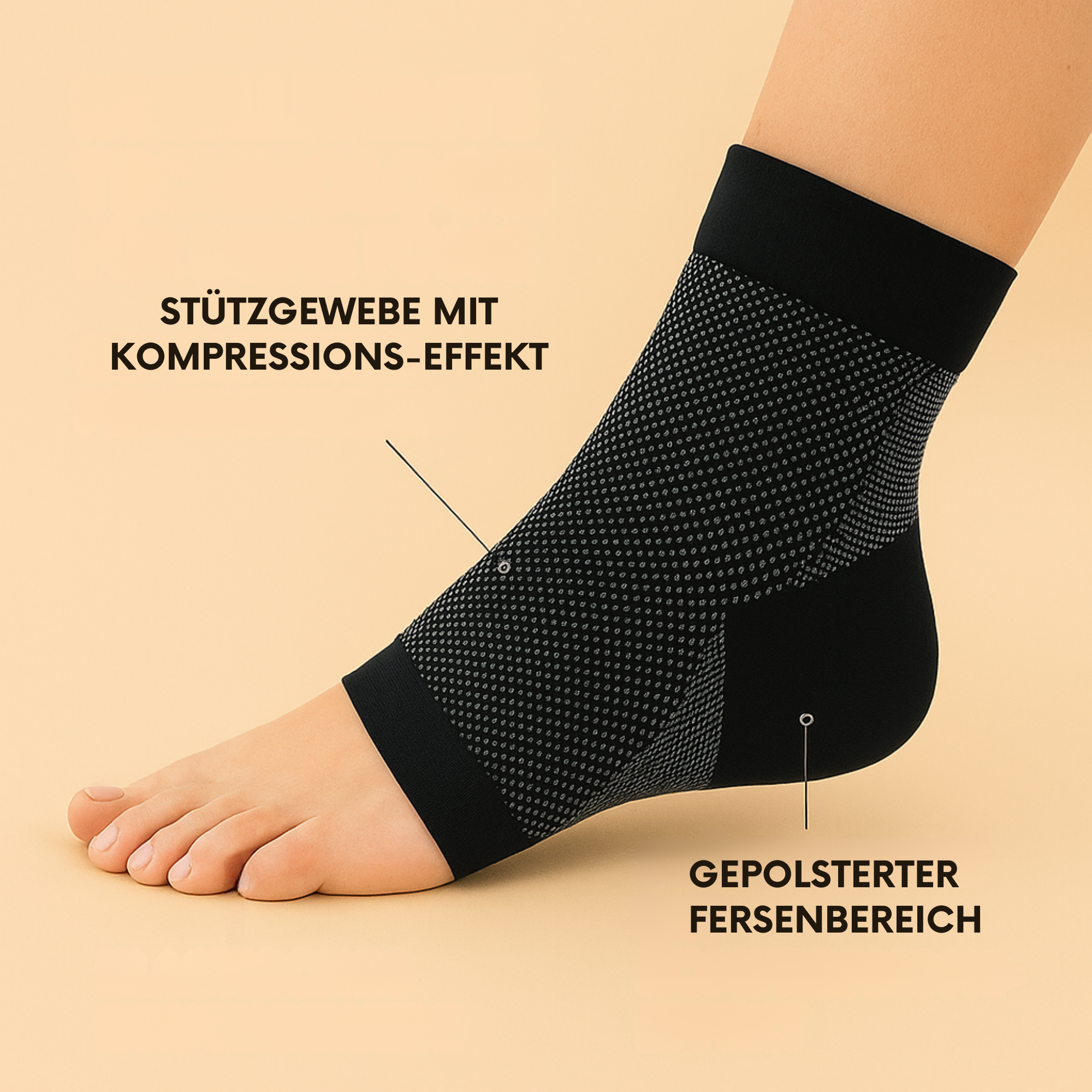 FersenWell – Schmerzlindernde Orthopädische Socken | Kompression & Atmungsaktiv | Für Fersensporn, Plantarfasziitis & Alltag