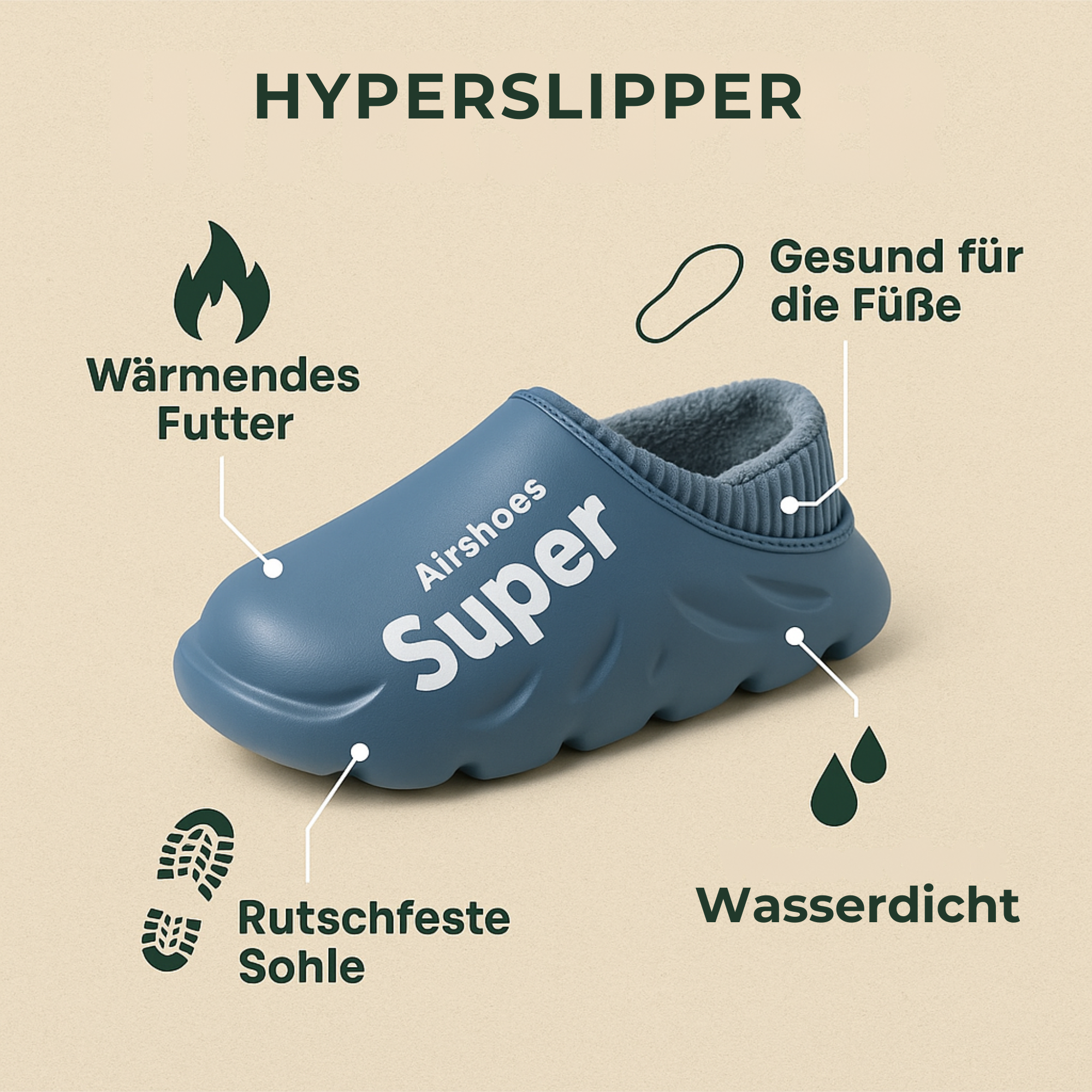 SoftSlip – orthopädische Hausschuhe | Schmerzlinderung rutschfest EVA-Dämpfung | Fußschmerzen Komfort für Zuhause