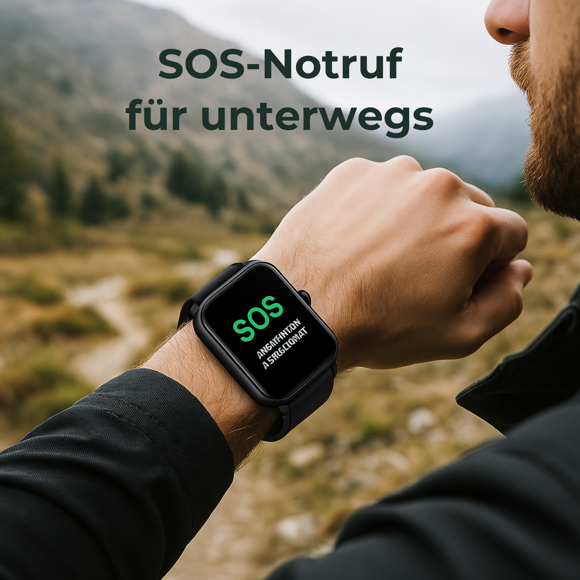 MediGuard – Gesundheits-Smartwatch mit Glukose-Tracking | Sturzerkennung & SOS in Echtzeit | Für sorgenfreies Gesundheitsmanagement