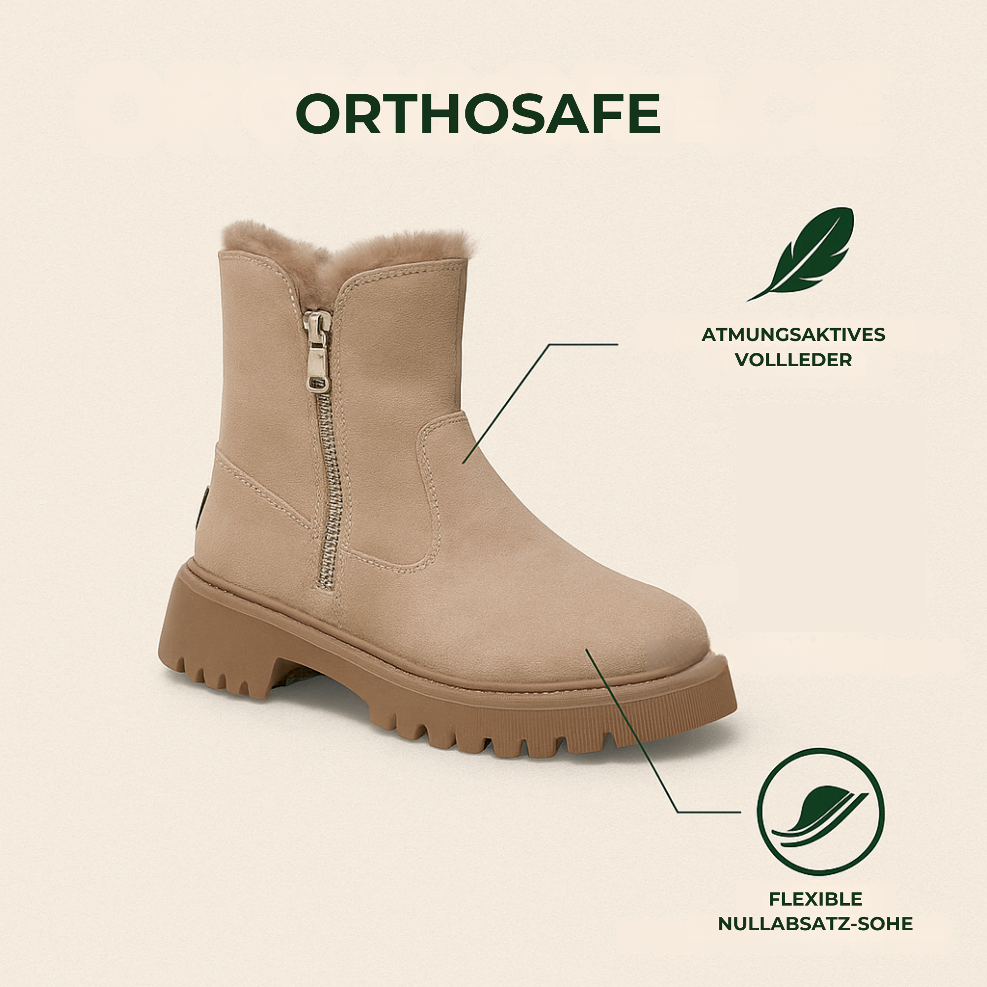 OrthoSafe – Orthopädische Winterstiefel | rutschfest & stoßdämpfend, atmungsaktiv & wasserdicht | lindert Fußschmerzen im Alltag