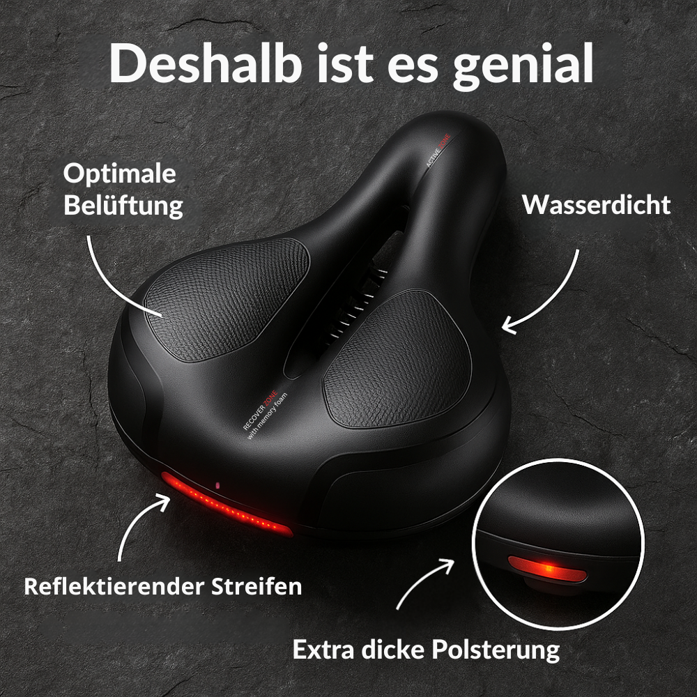 Veloxa – Ergonomischer Fahrradsattel | Komfortabel & Stoßdämpfend mit Gel-Polster | Ideal für lange Radtouren & Pendler