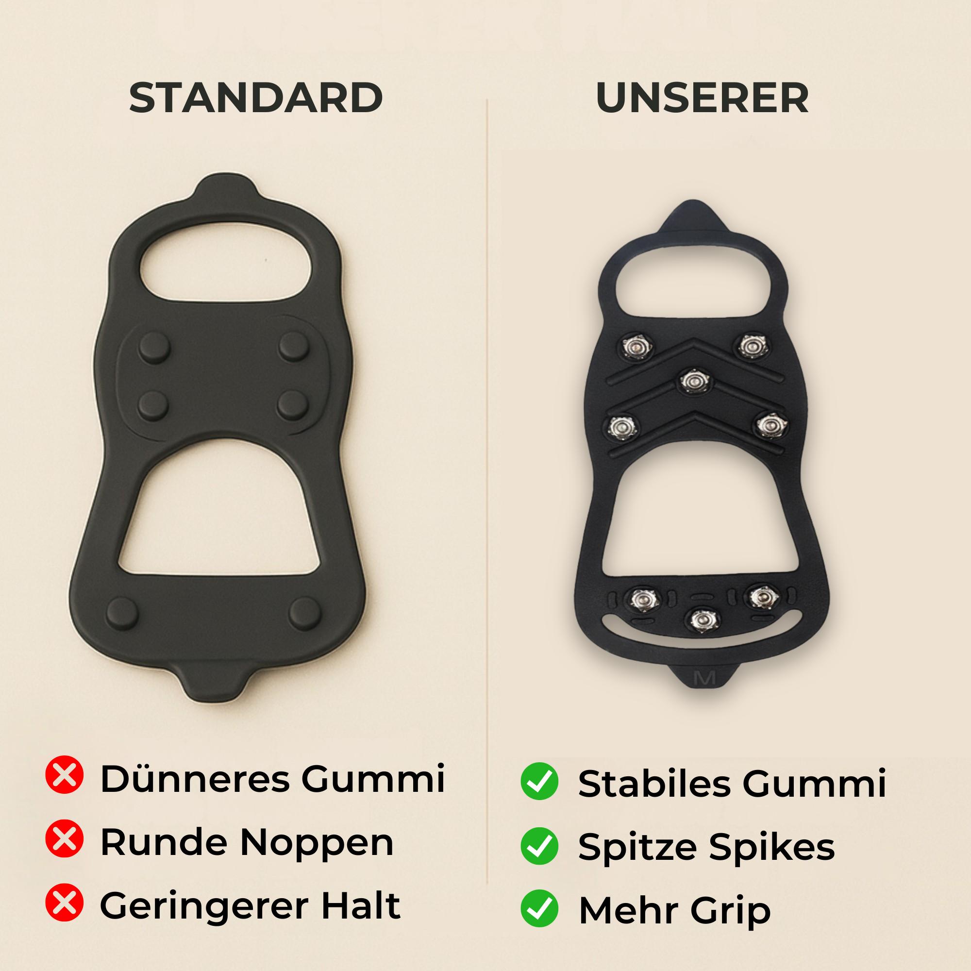 GlideGrip – Schuhspikes Antirutsch | 8 Edelstahl-Stollen rostfrei | Sicherer Halt auf Eis & Schnee für Alltag & Outdoor