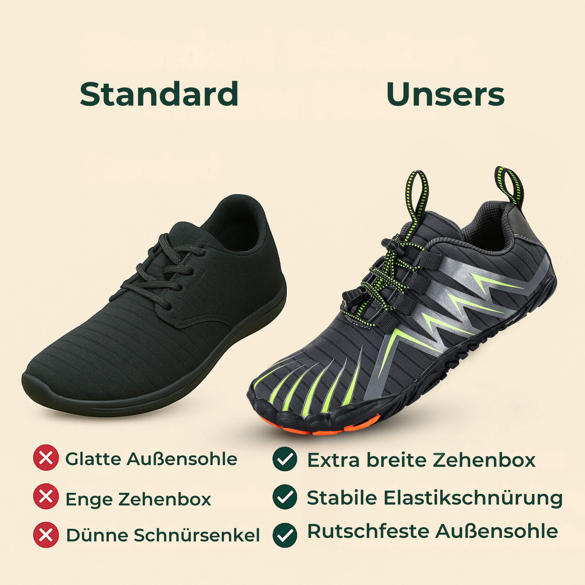 PrimeRun – Barfußschuhe Five-Finger Outdoor Laufschuhe | natürliche Fußmuskulatur stärken rutschfeste Sohle | Trail-Runner