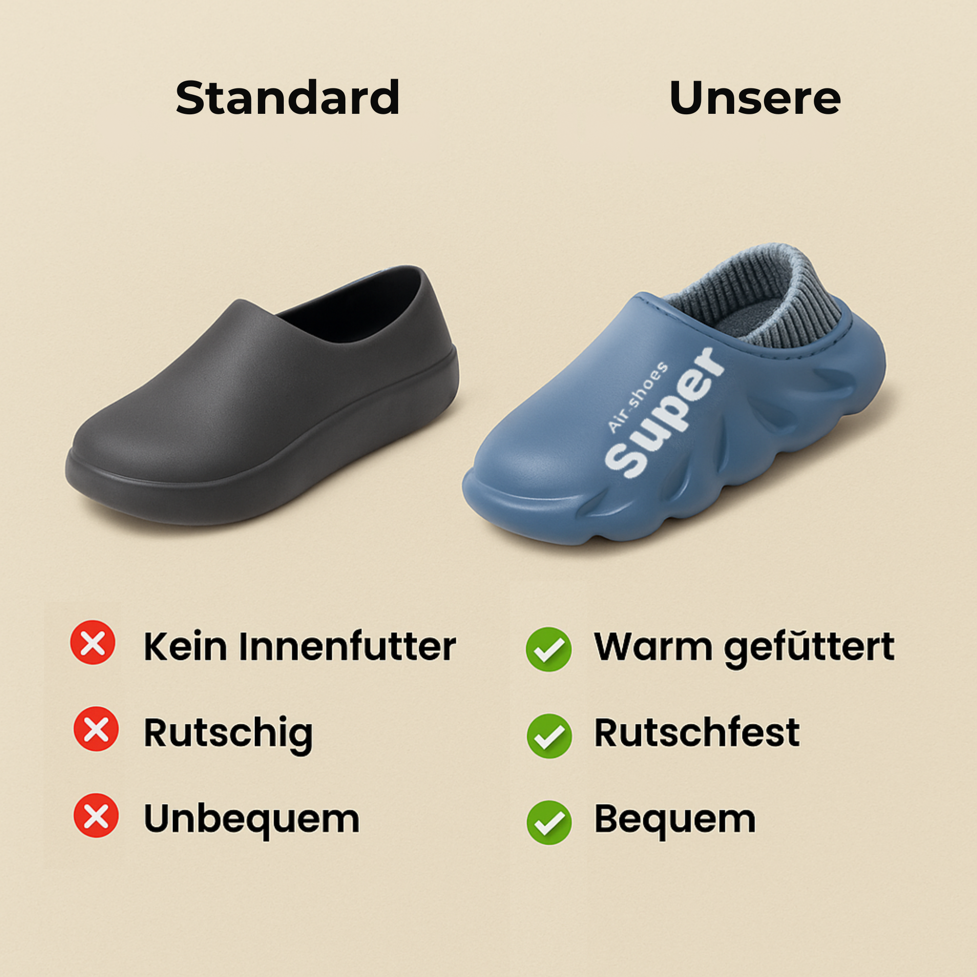 SoftSlip – orthopädische Hausschuhe | Schmerzlinderung rutschfest EVA-Dämpfung | Fußschmerzen Komfort für Zuhause