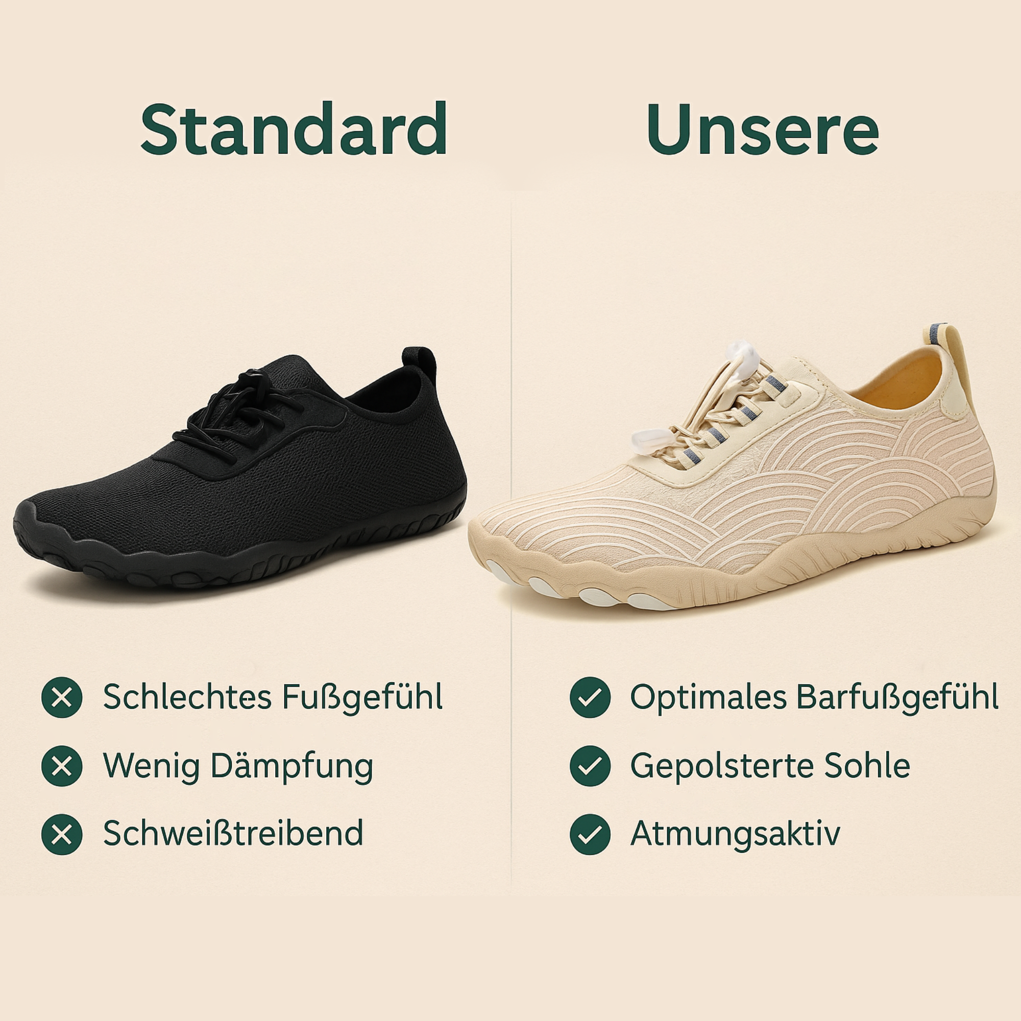 StepSole – Barfußschuhe Schmerzfrei Gehen | breite Zehenbox rutschfest | Alltag & Fußgesundheit