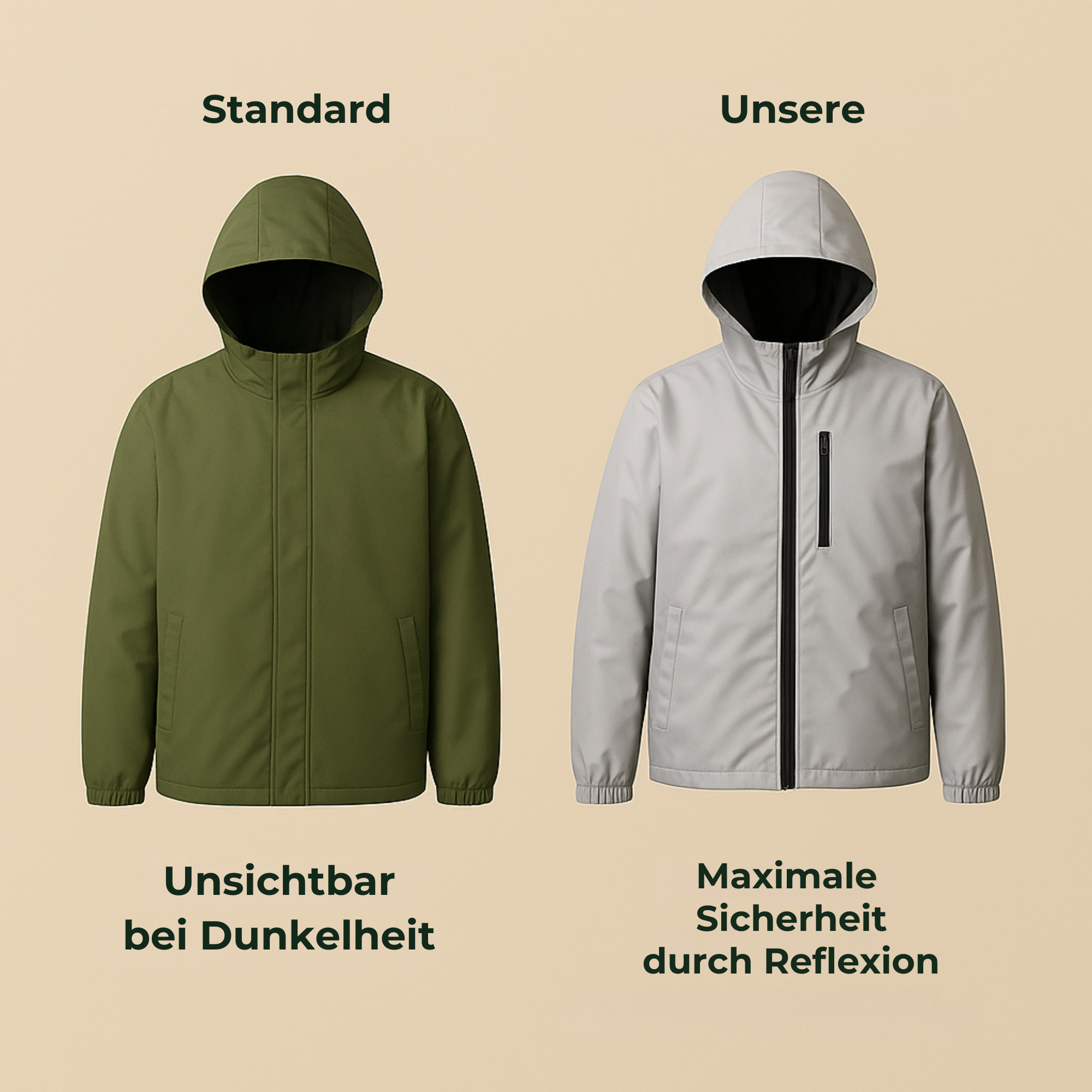 GlowJac – Regenjacke reflektierend | wind‑ und wasserabweisend | Unisex Outdoor & Radfahrer