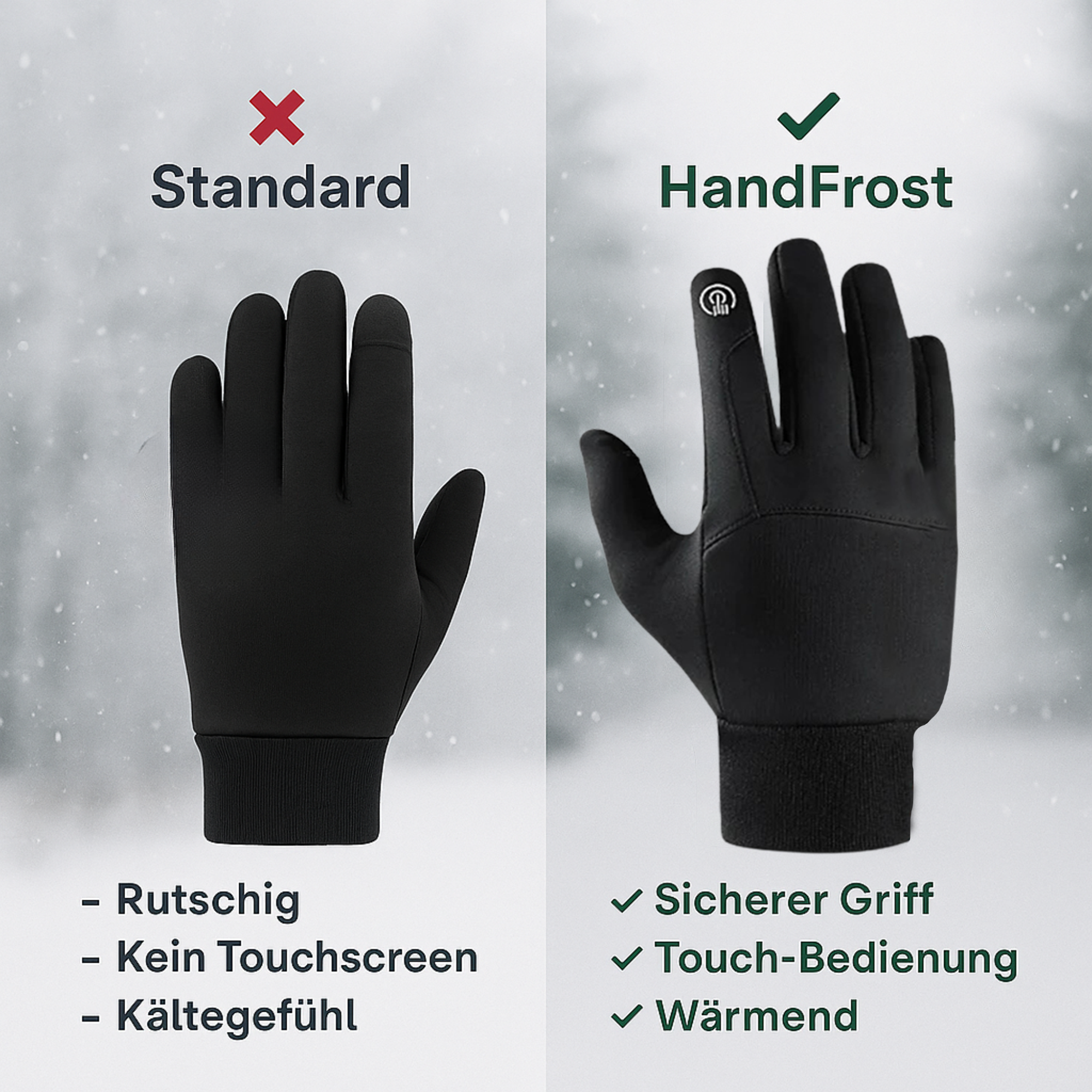 HandFrost – Thermo-Handschuhe Herren & Damen | Touchscreen-fähig Rutschfest | Für Winter, Fahrrad, Arbeit & Outdoor bei Kälte