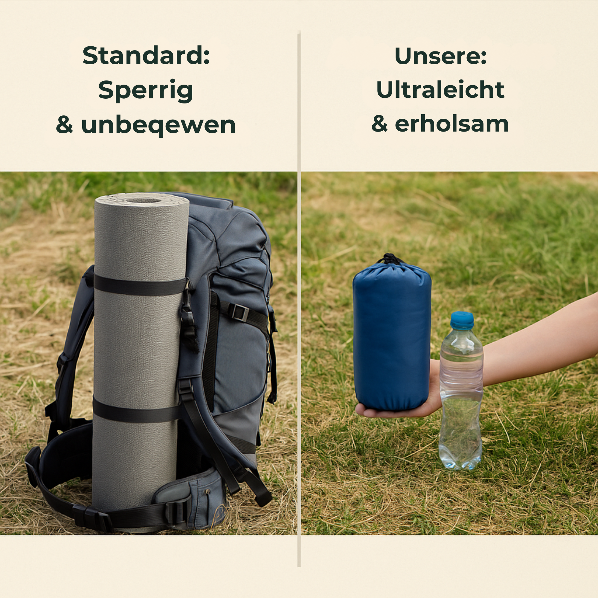 TrekBett – Ultraleicht Outdoor Luftmatratze | Schnell aufblasbar Rutschfest Wasserdicht | Camping Trekking Schlafkomfort