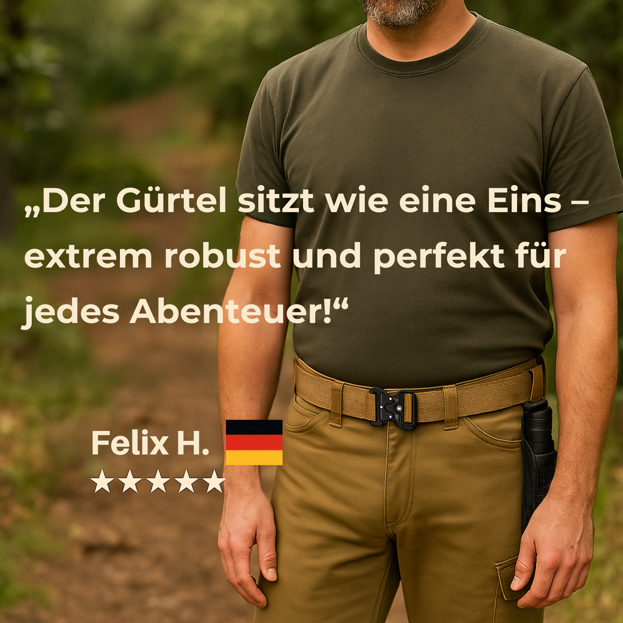 TerraFort – Taktischer Gürtel mit Schnellverschluss | Stufenlos verstellbar Reißfest & Robust | Outdoor Wandern Militär Einsatz