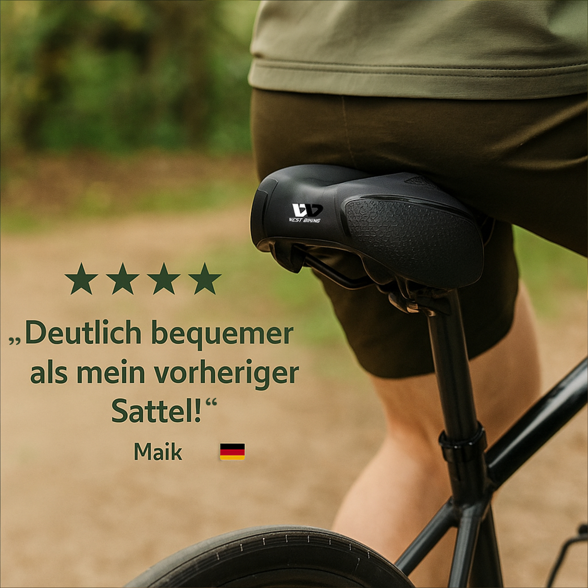 ErgoTrek – Fahrradsattel gegen Schmerzen | Ergonomisch & Stoßdämpfend | Rutschfestes Design für Damen & Herren bei langen Fahrten