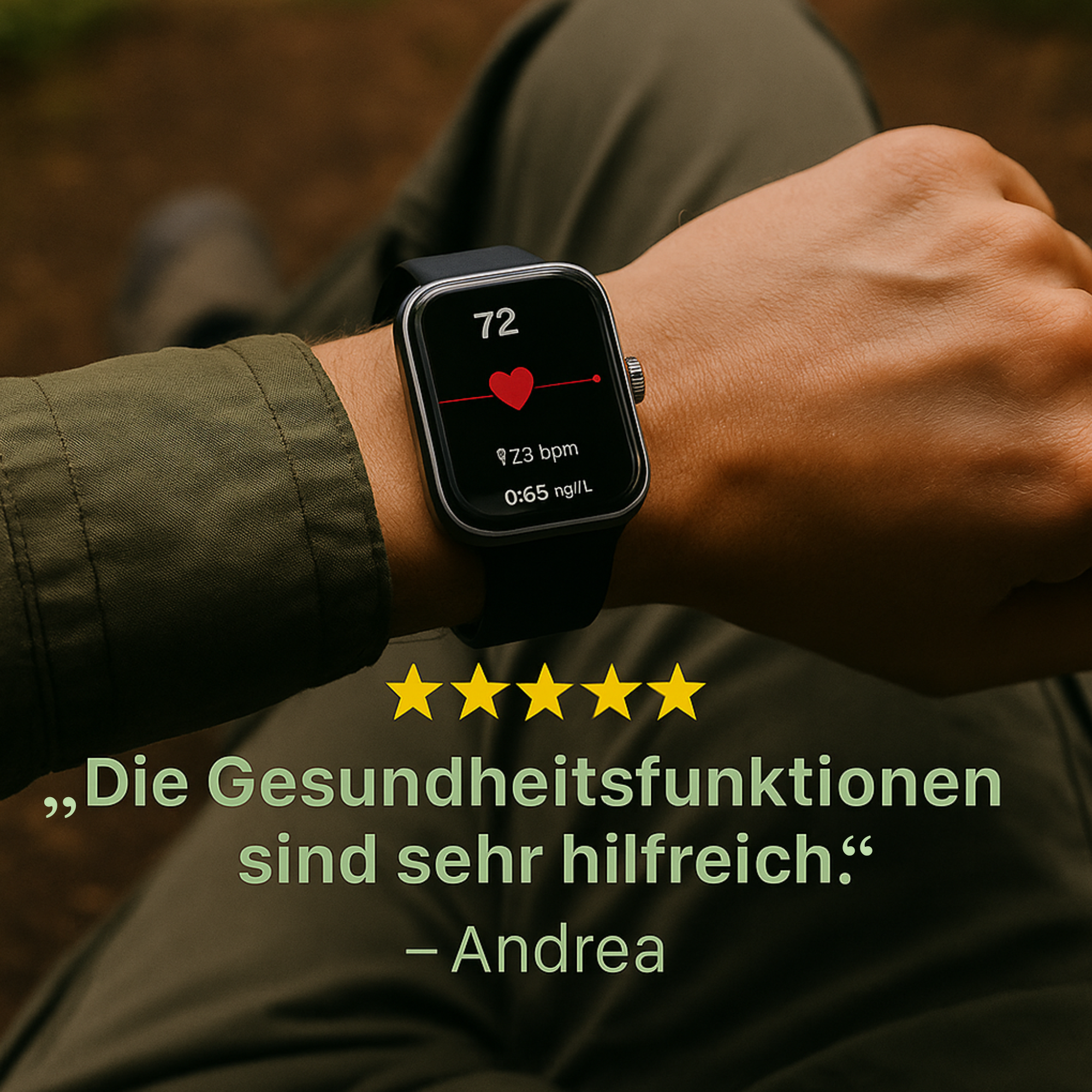 GlucoSense – Smartwatch mit Blutzuckermessung | Herzfrequenz & Schlaftracking | Für Diabetiker & Gesundheitsbewusste