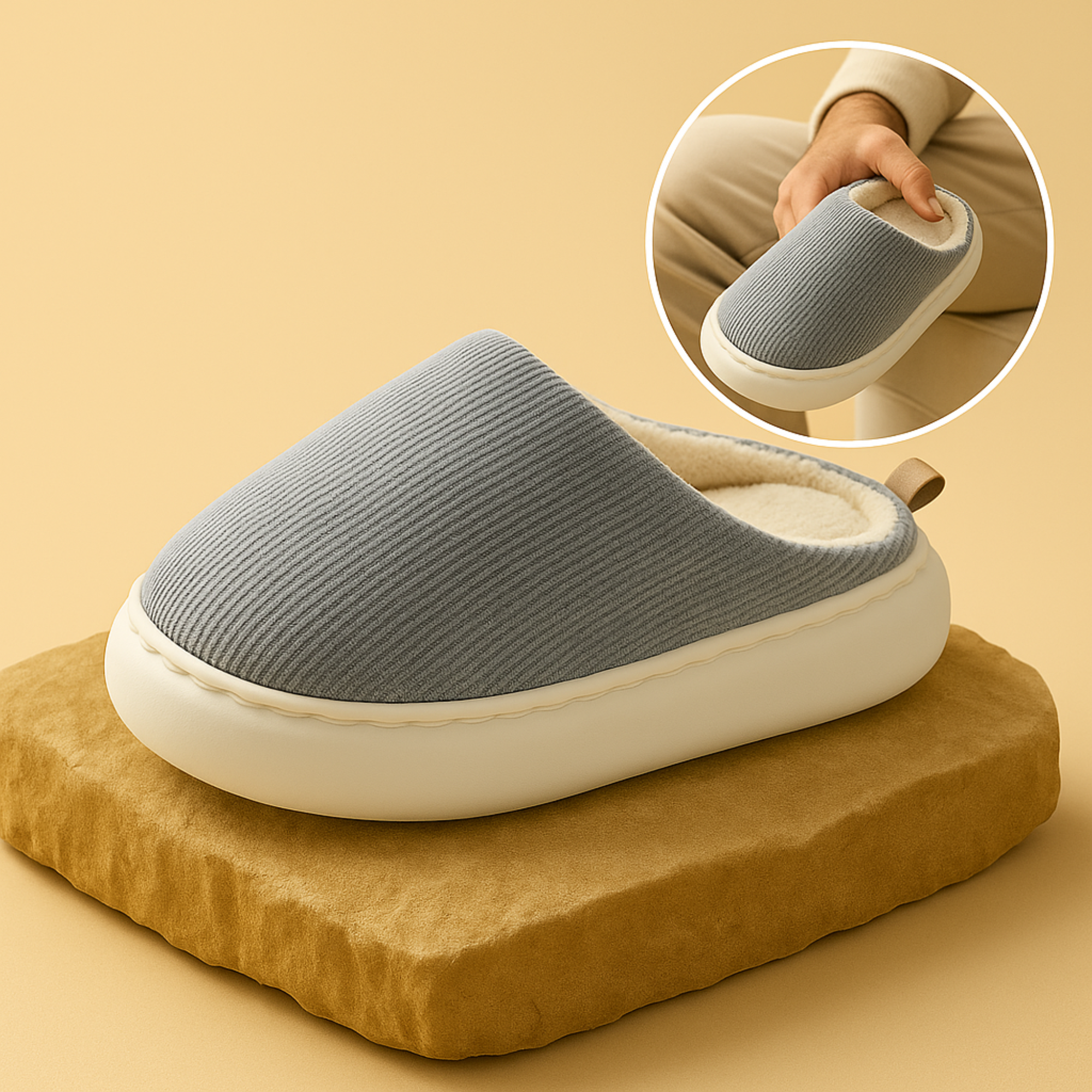 OrthoSlip – orthopädische Hausschuhe | rutschfest & gefüttert atmungsaktiv | Fußkomfort für Zuhause