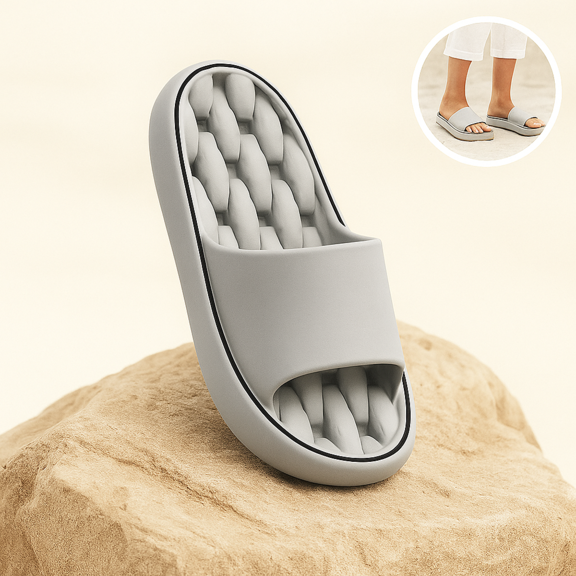 Trittfrei – orthopädische Hausschuhe | rutschfeste EVA-Dämpfung 4,5 cm – gegen Fußschmerzen & Plantarfasziitis