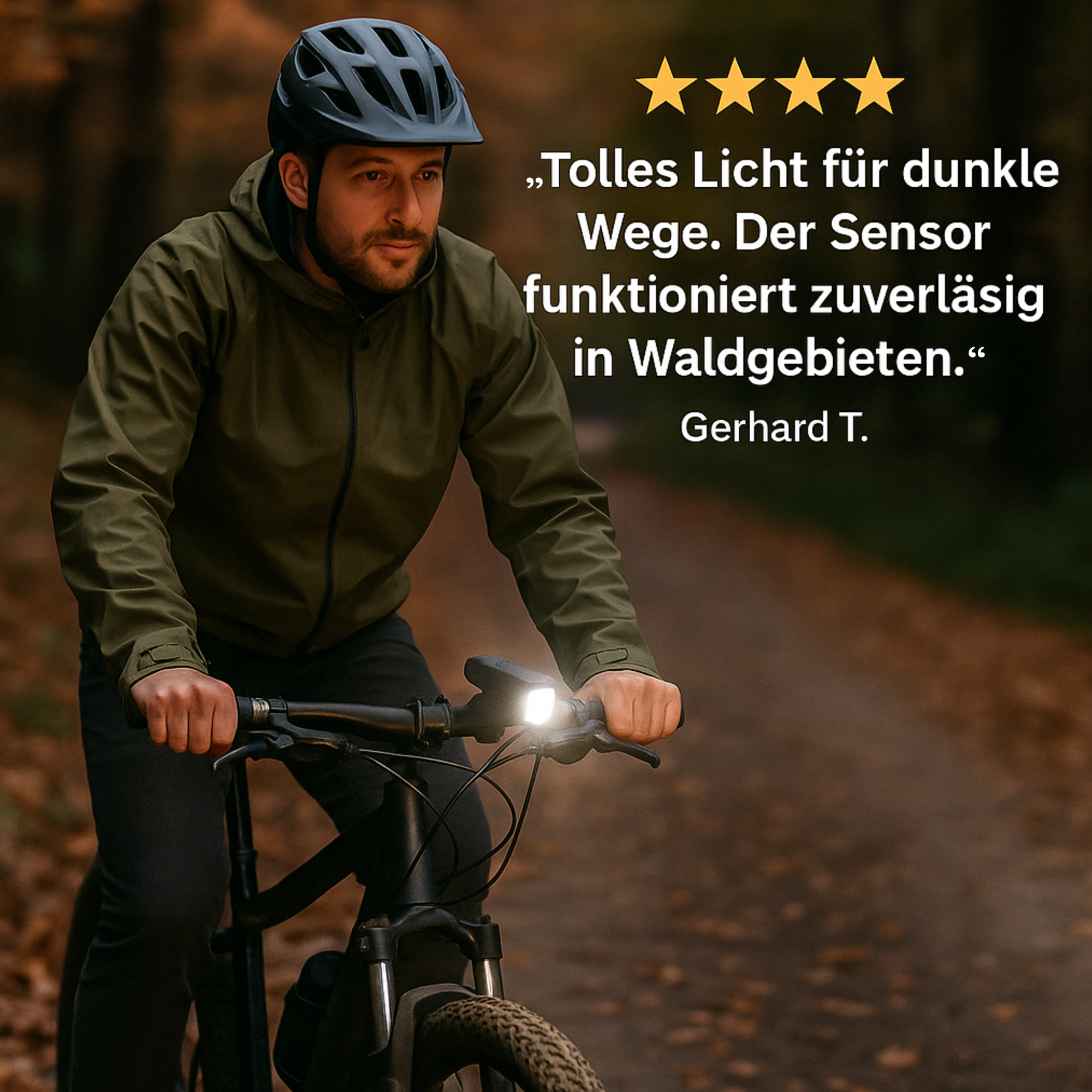 LumenPro – Fahrradlicht Frontlicht | 250 Lumen automatische Helligkeitsregelung IPX4 | Pendler & Alltag