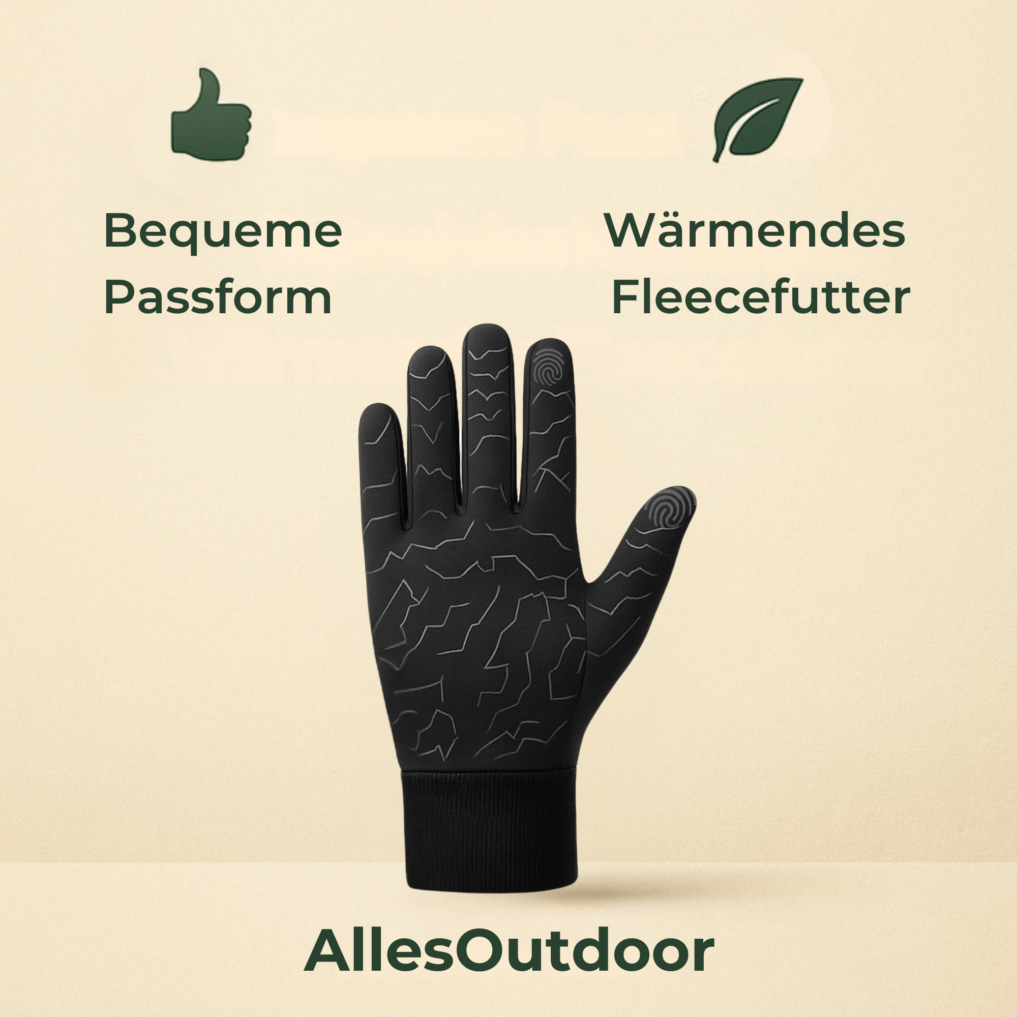 HeatGrip – Thermohandschuhe Fahrrad | Touchscreen Funktion rutschfest | für Radfahrer bei Kälte