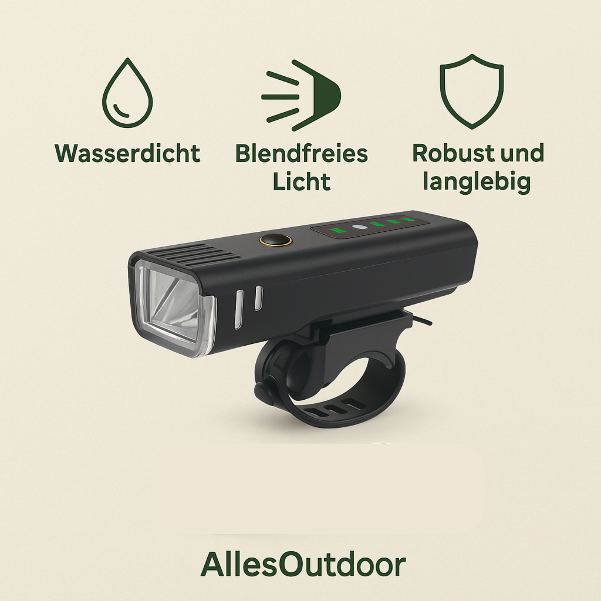 LumenPro – Fahrradlicht Frontlicht | 250 Lumen automatische Helligkeitsregelung IPX4 | Pendler & Alltag