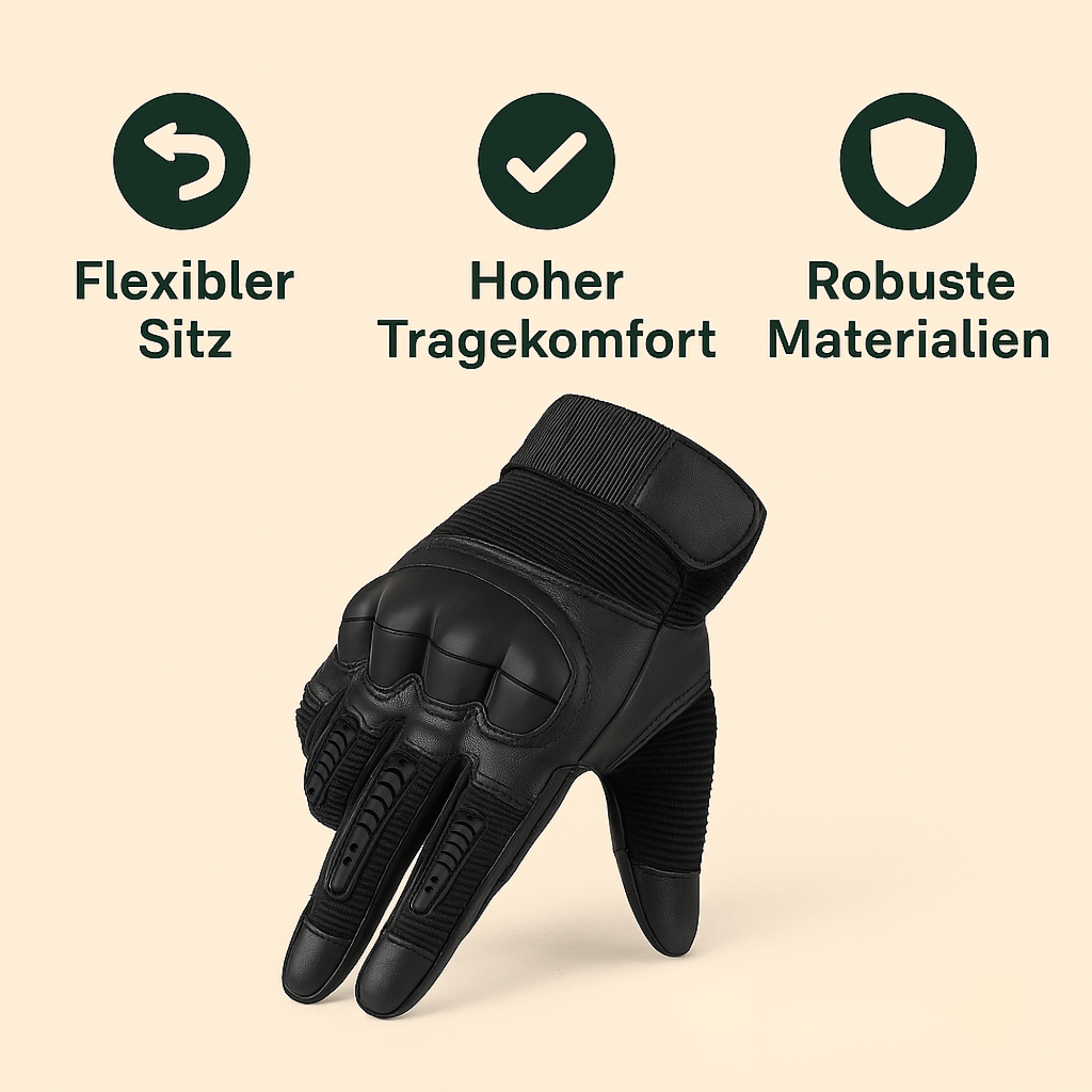 SafeGrip Natur – Outdoor Handschuhe | rutschfest Knöchelschutz | atmungsaktiv & Touchscreen‑fähig | Handwerk, Motorrad, Outdoor