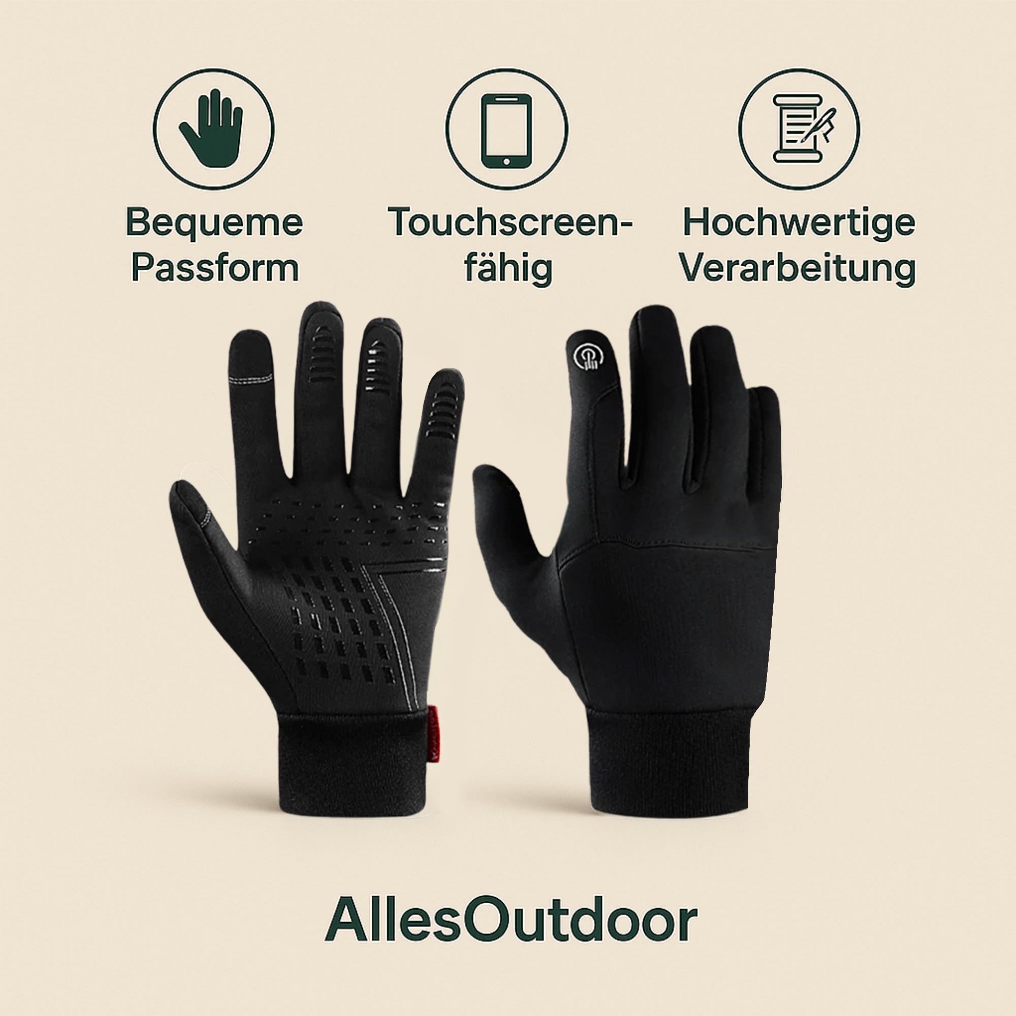 HandFrost – Thermo-Handschuhe Herren & Damen | Touchscreen-fähig Rutschfest | Für Winter, Fahrrad, Arbeit & Outdoor bei Kälte
