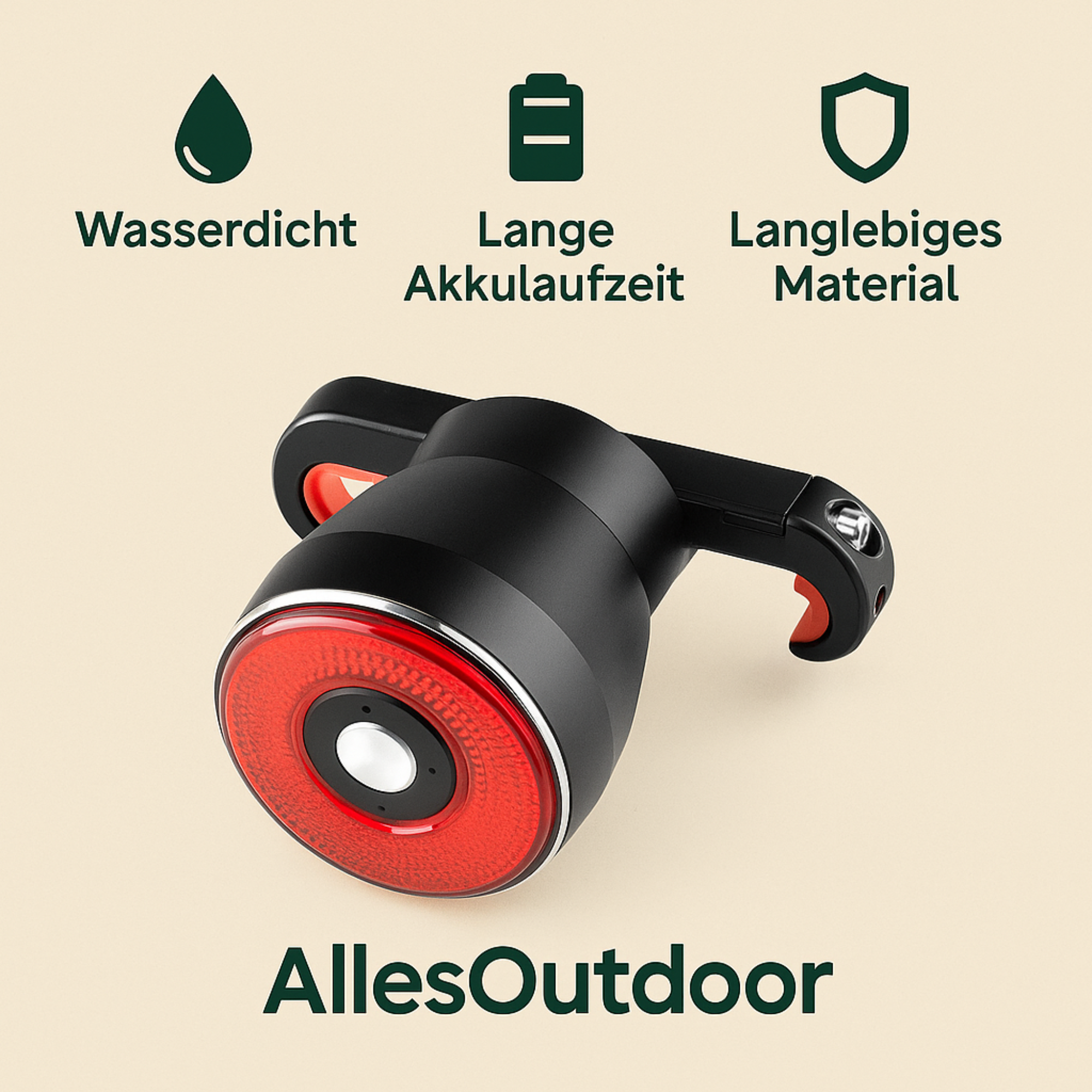 VisionGuard – Fahrrad Rücklicht mit Bremslicht | Automatische Helligkeit & USB-Aufladung | Für Rennrad & Citybike Sicherheit