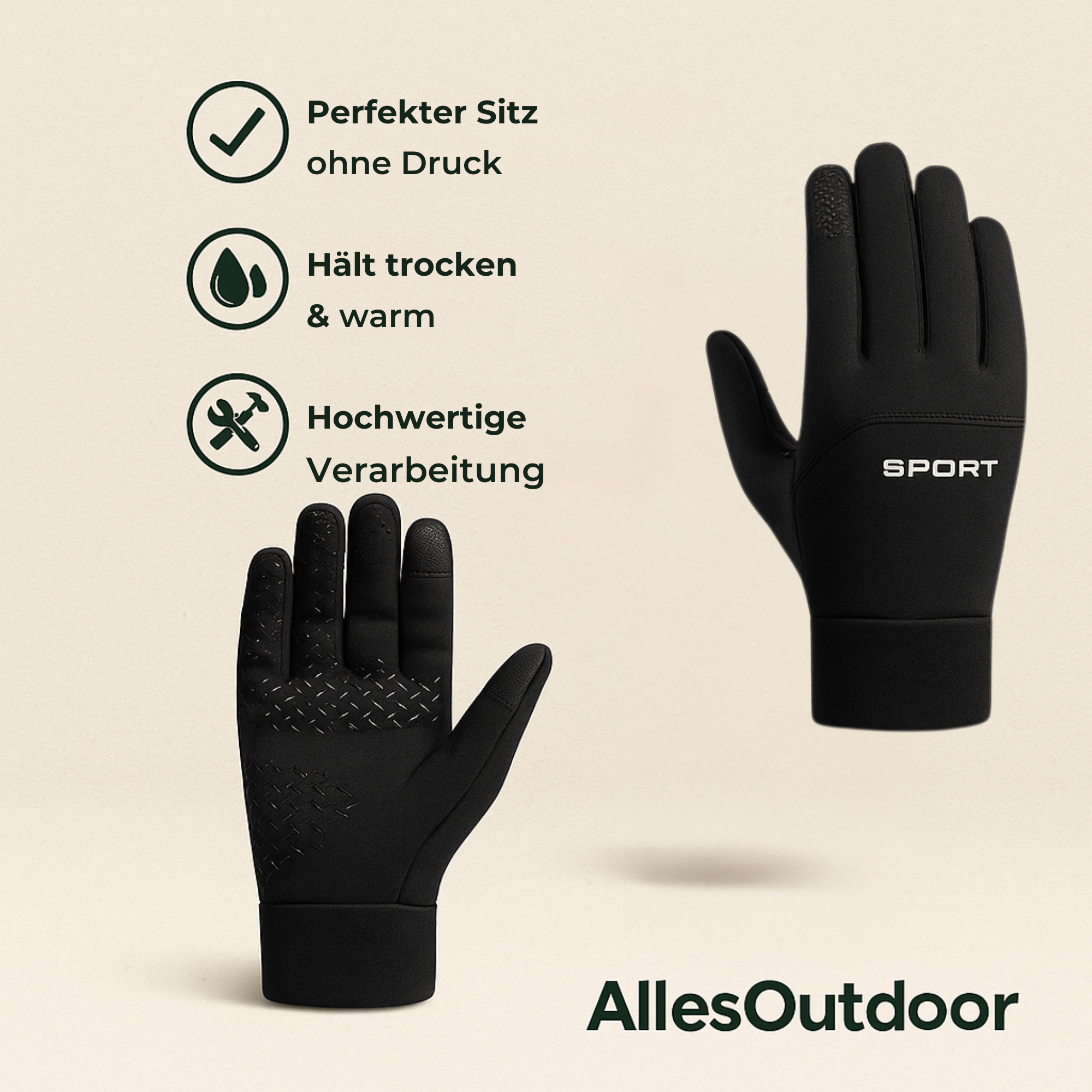 NordGlove – Thermo-Handschuhe Herren & Damen | Touchscreen & Wasserdicht | Wärmen 5X Besser für Winter & Alltag