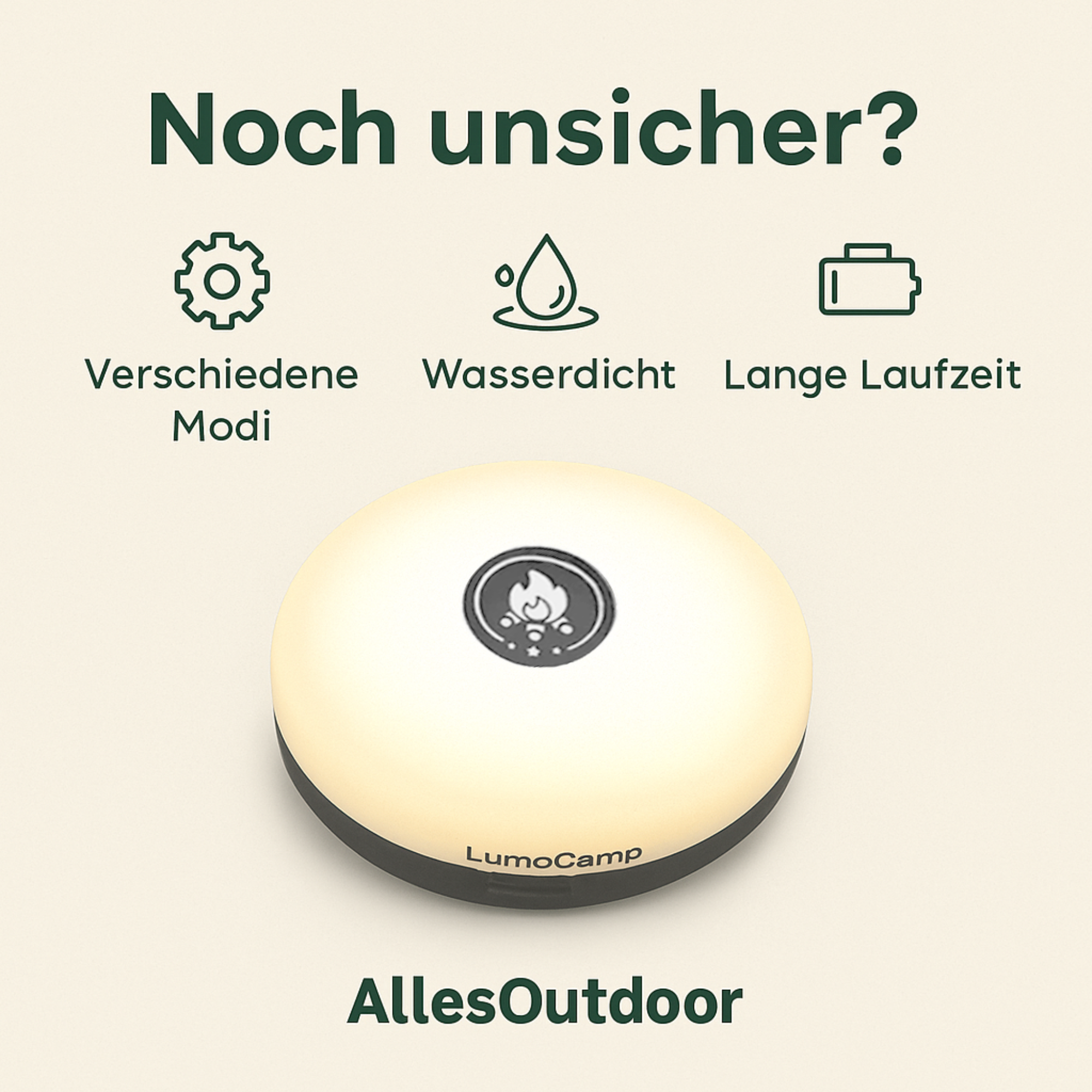 LumoCamp – 4-in-1 LED Campinglampe & Lichterkette | Wiederaufladbar & Wetterfest | Für Zelt, Outdoor & Festival