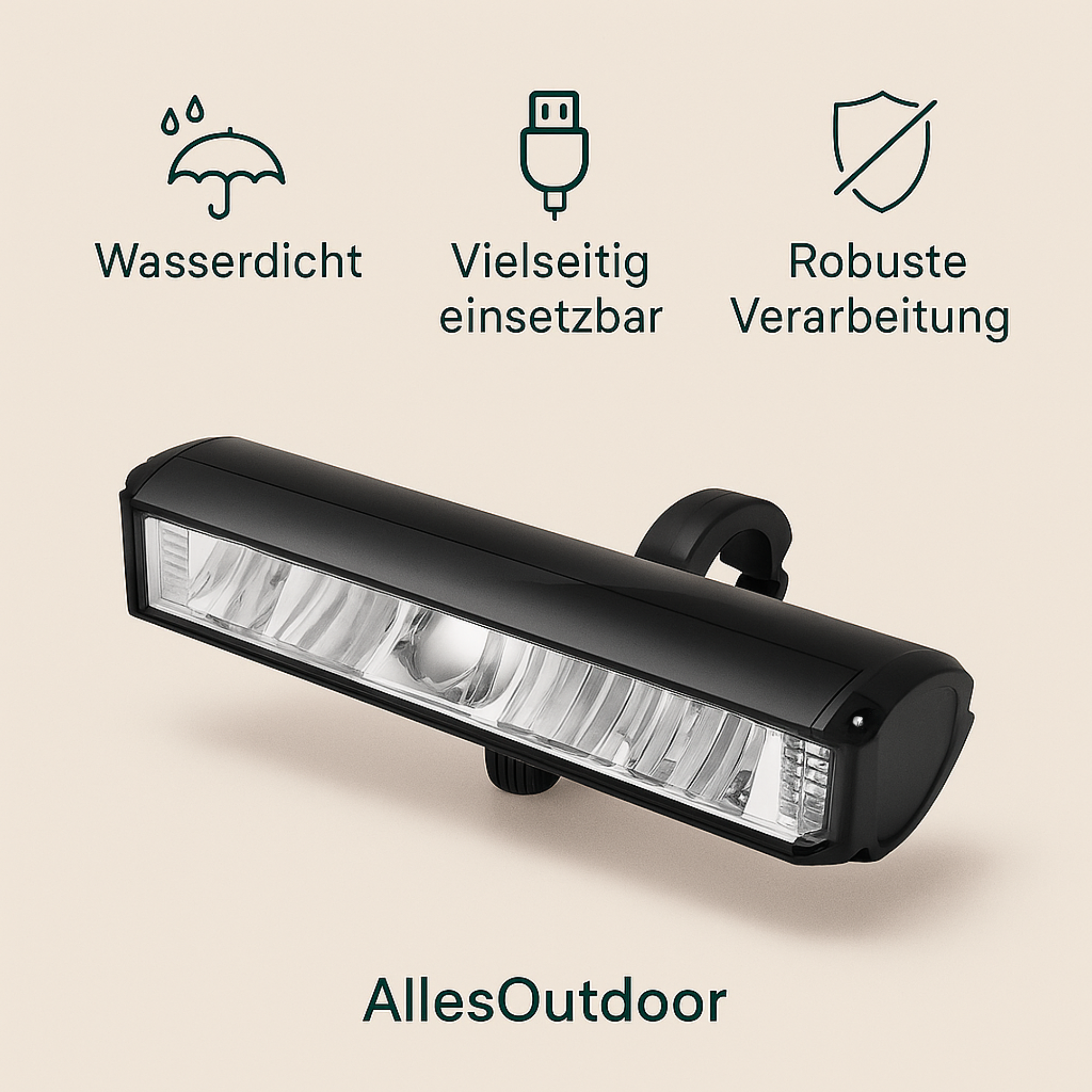 LumiRide – LED Frontlicht mit Powerbank | 6000 Lumen wetterfest & wiederaufladbar | Für Fahrrad E-Scooter Roller Outdoor