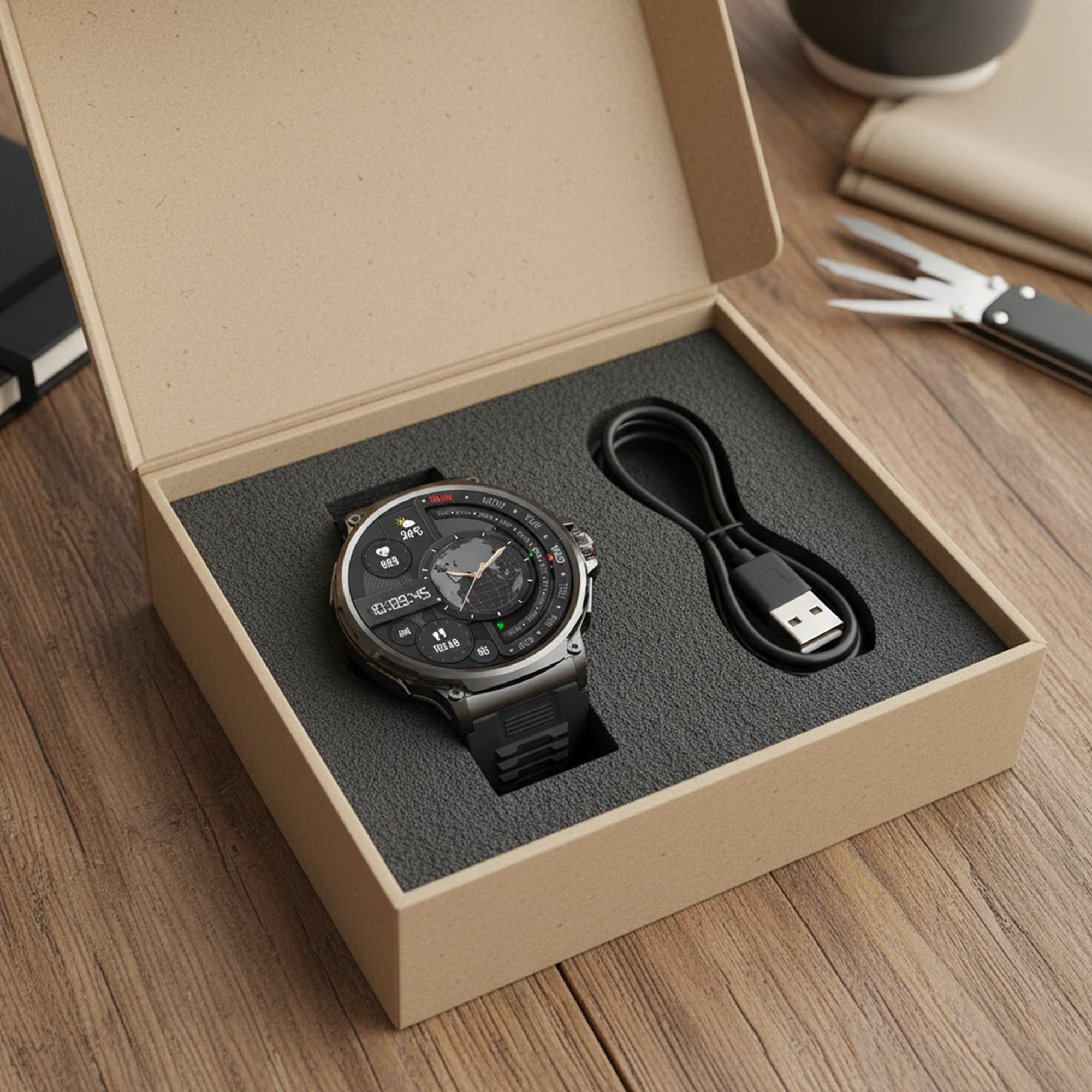 PulseX – Smartwatch robust mit Gesundheitsfunktionen | stoßfest & wasserdicht (IP68) | für Outdoor & Alltag