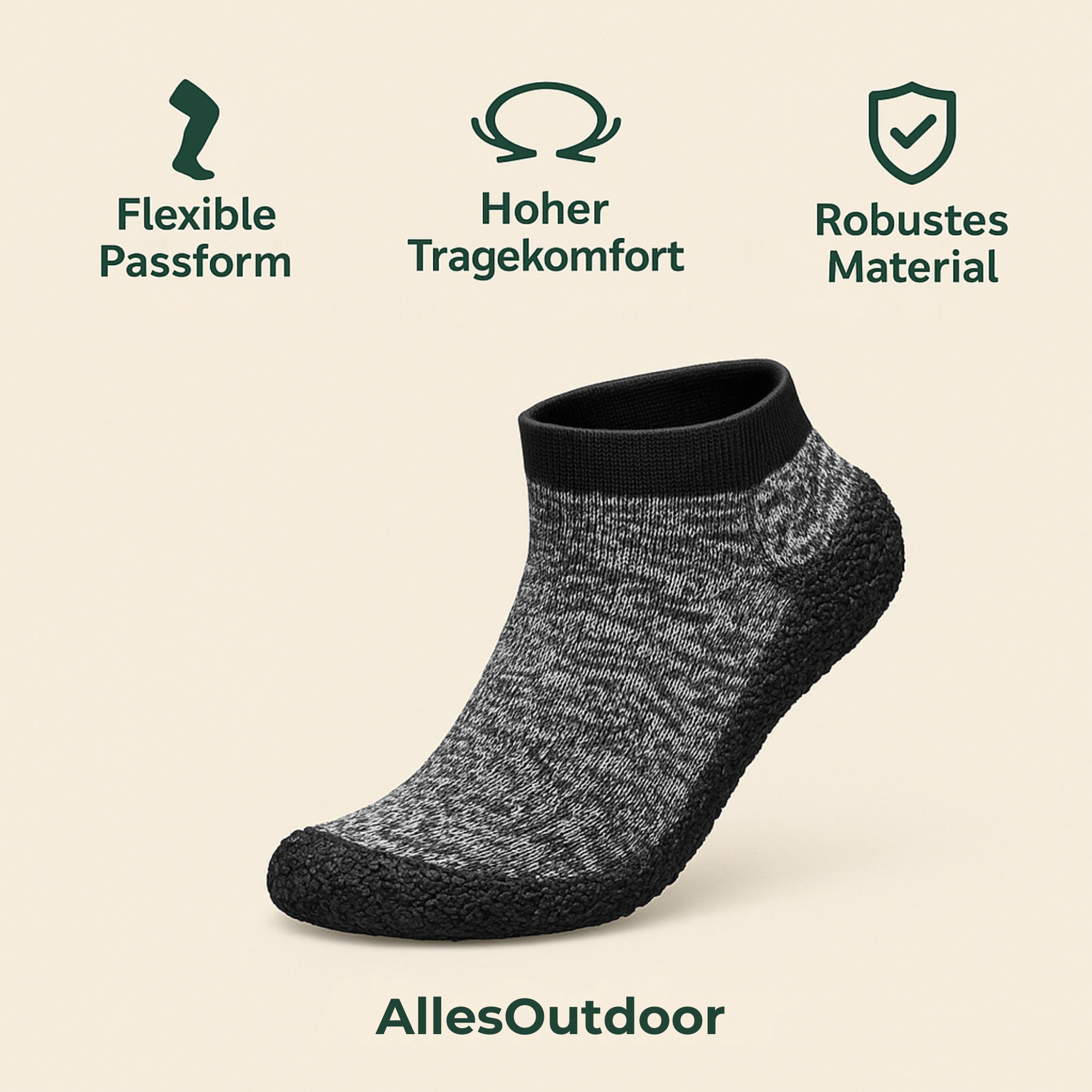 SockEase – Sockenschuhe Barfußgefühl | rutschfest atmungsaktiv | Alltag Reisen Fußkomfort