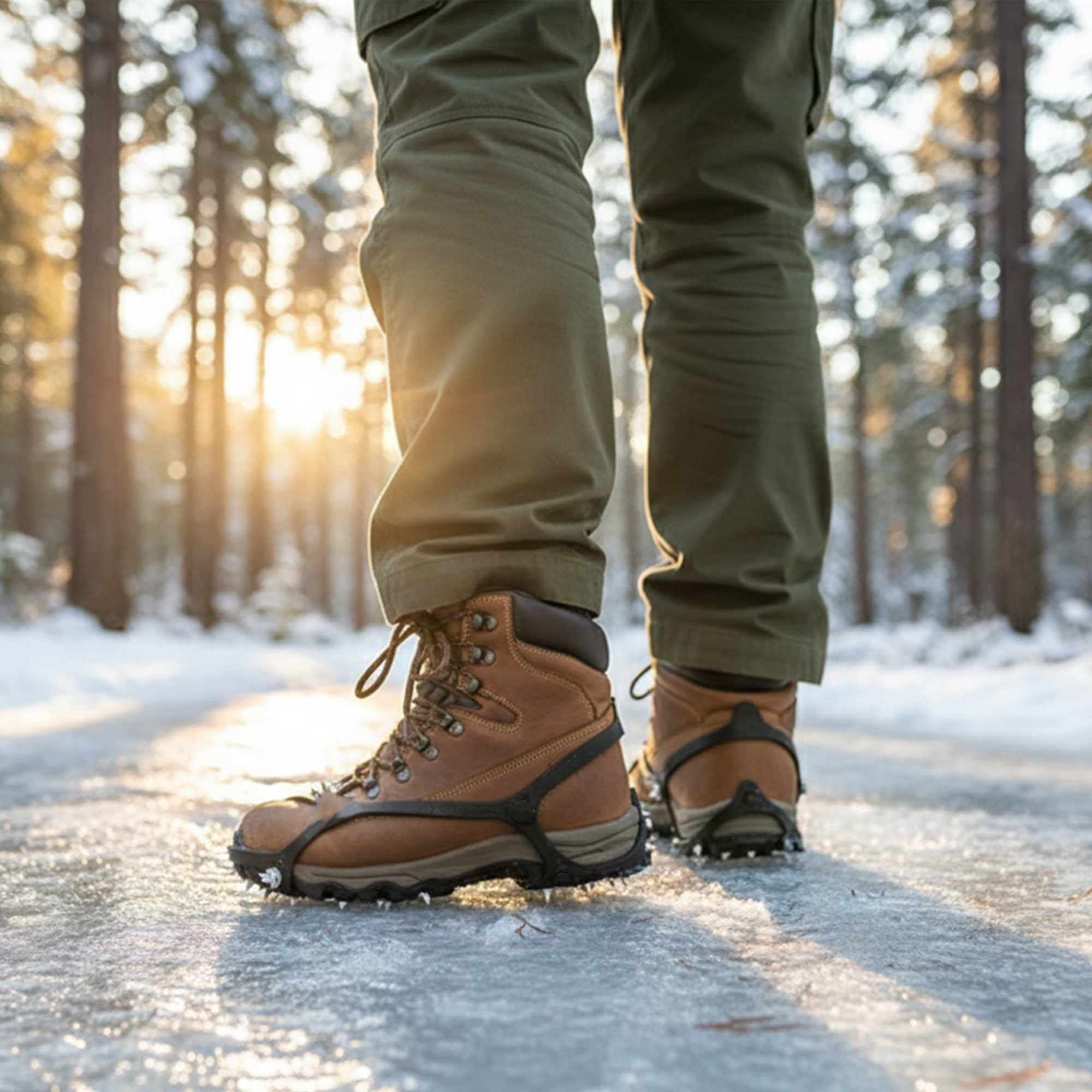 GlideGrip – Schuhspikes Antirutsch | 8 Edelstahl-Stollen rostfrei | Sicherer Halt auf Eis & Schnee für Alltag & Outdoor