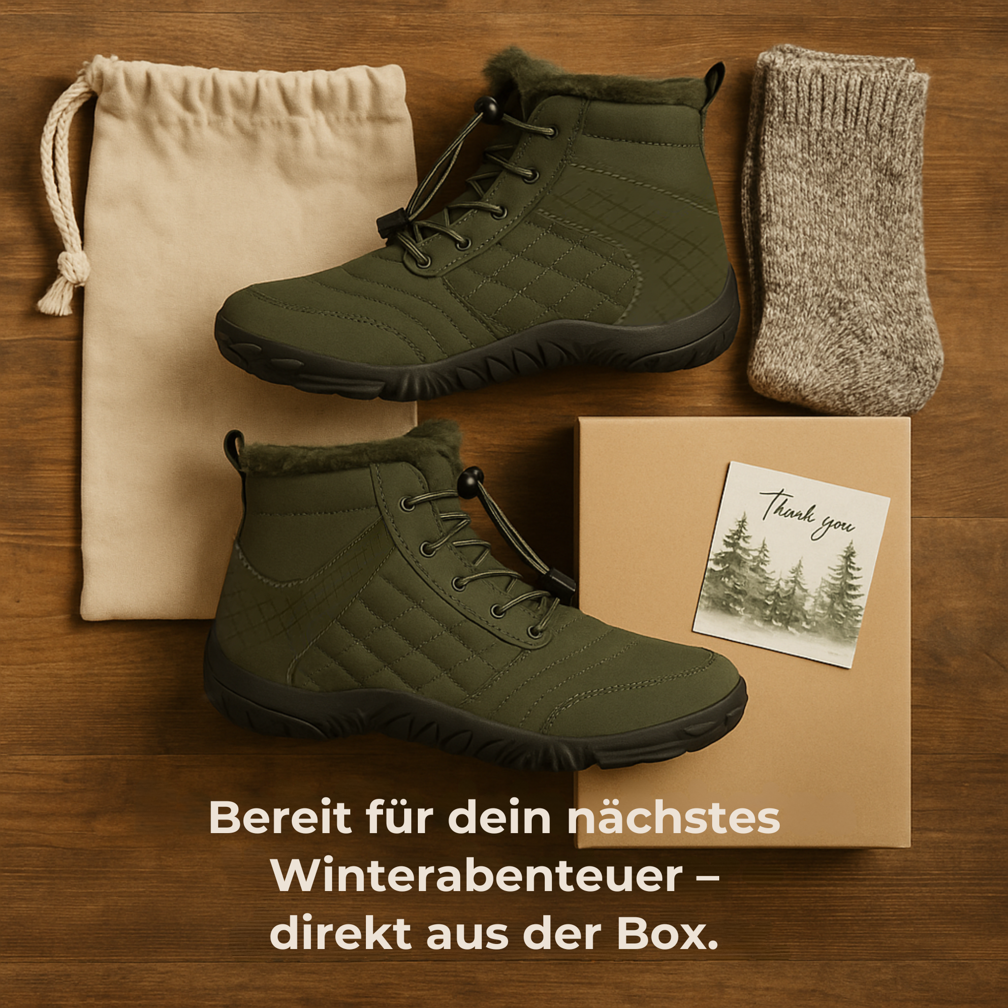 FrostStep – Winter‑Barfußschuh | rutschfest & warm gefüttert | orthopädisch für kalte Füße