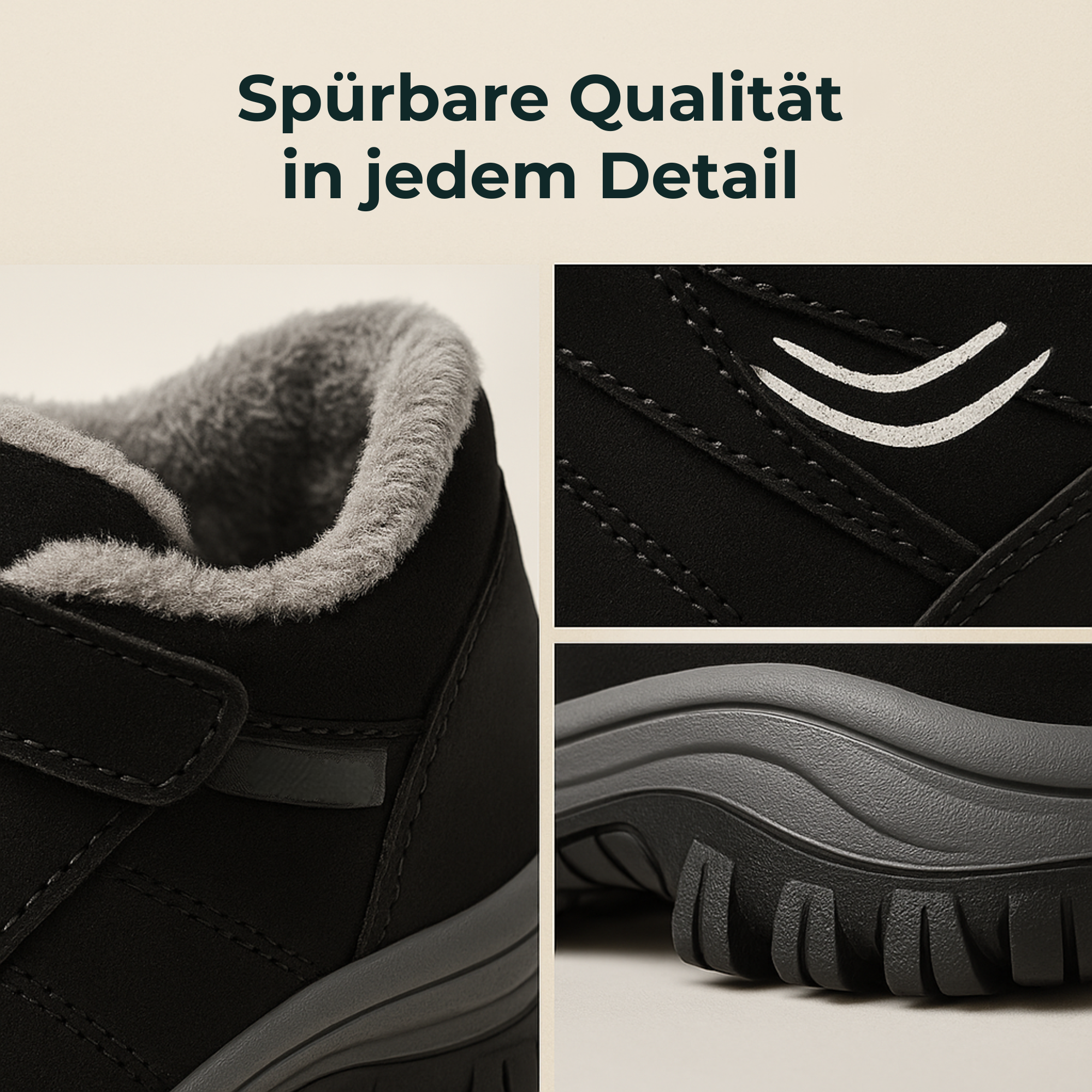 Ortholina – Orthopädischer Winterstiefel Damen & Herren | Rutschfest Gefüttert Klettverschluss | Alltag & Outdoor Komfort