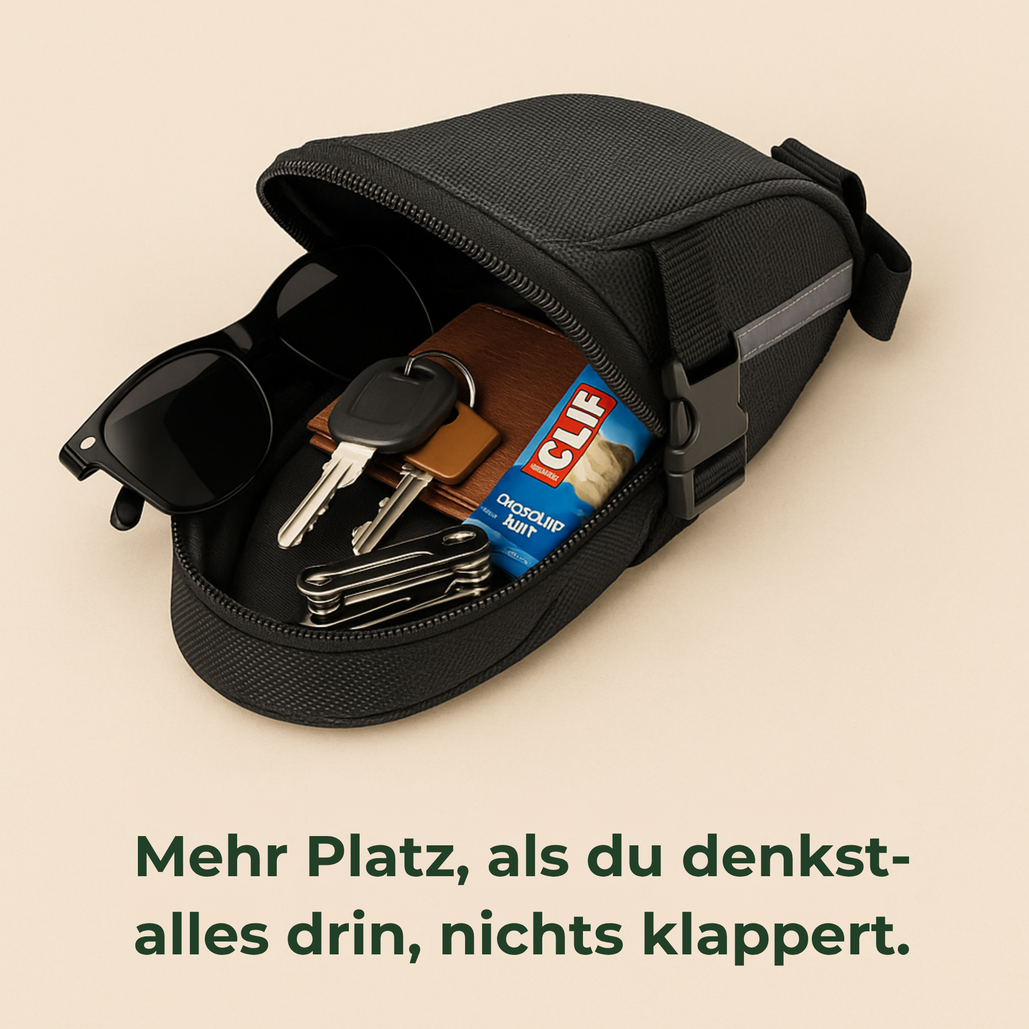 TrailMate – wasserdichte Satteltasche | robust PVC Material reflektierend | Fahrrad Werkzeug‑ & Pannentasche