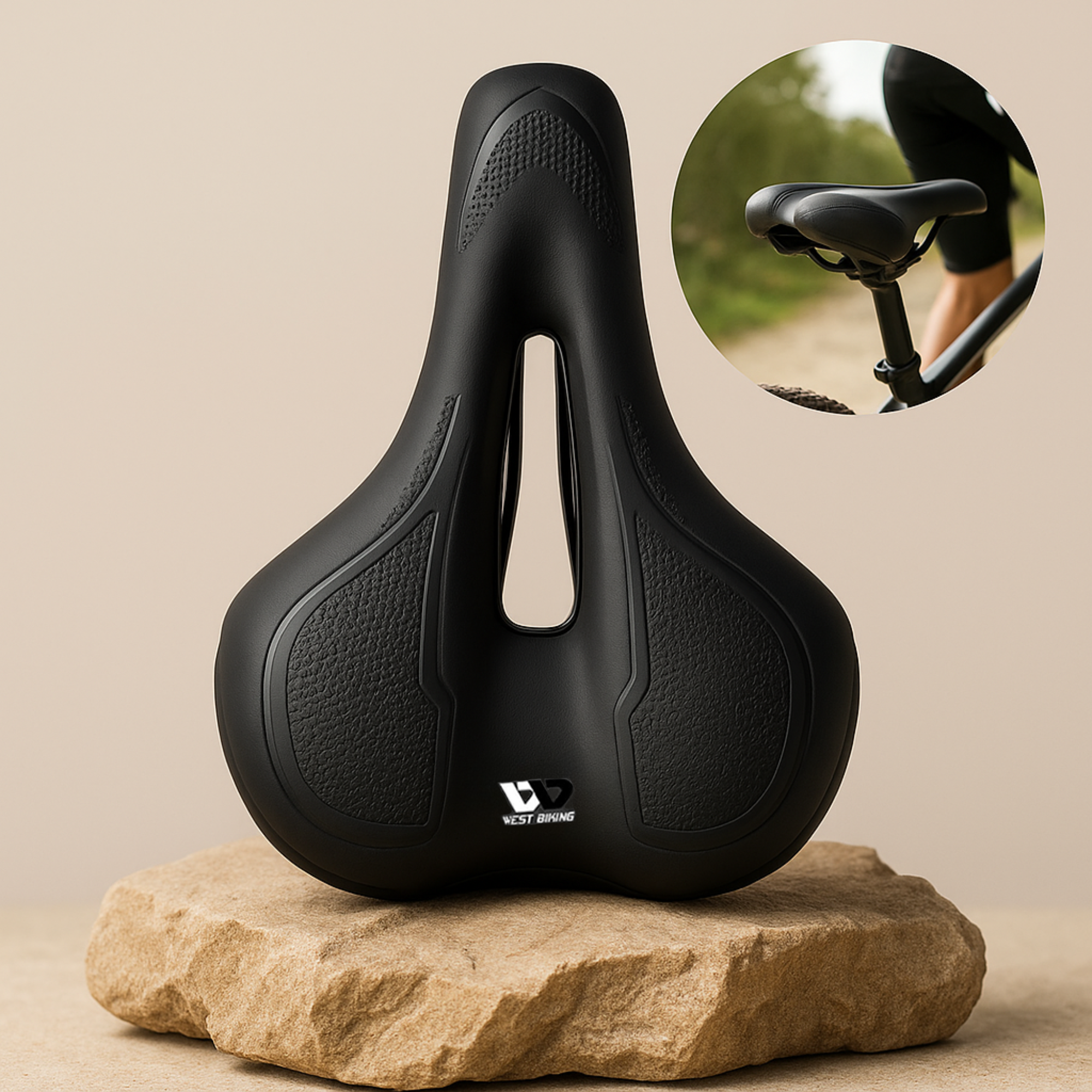 ErgoTrek – Fahrradsattel gegen Schmerzen | Ergonomisch & Stoßdämpfend | Rutschfestes Design für Damen & Herren bei langen Fahrten