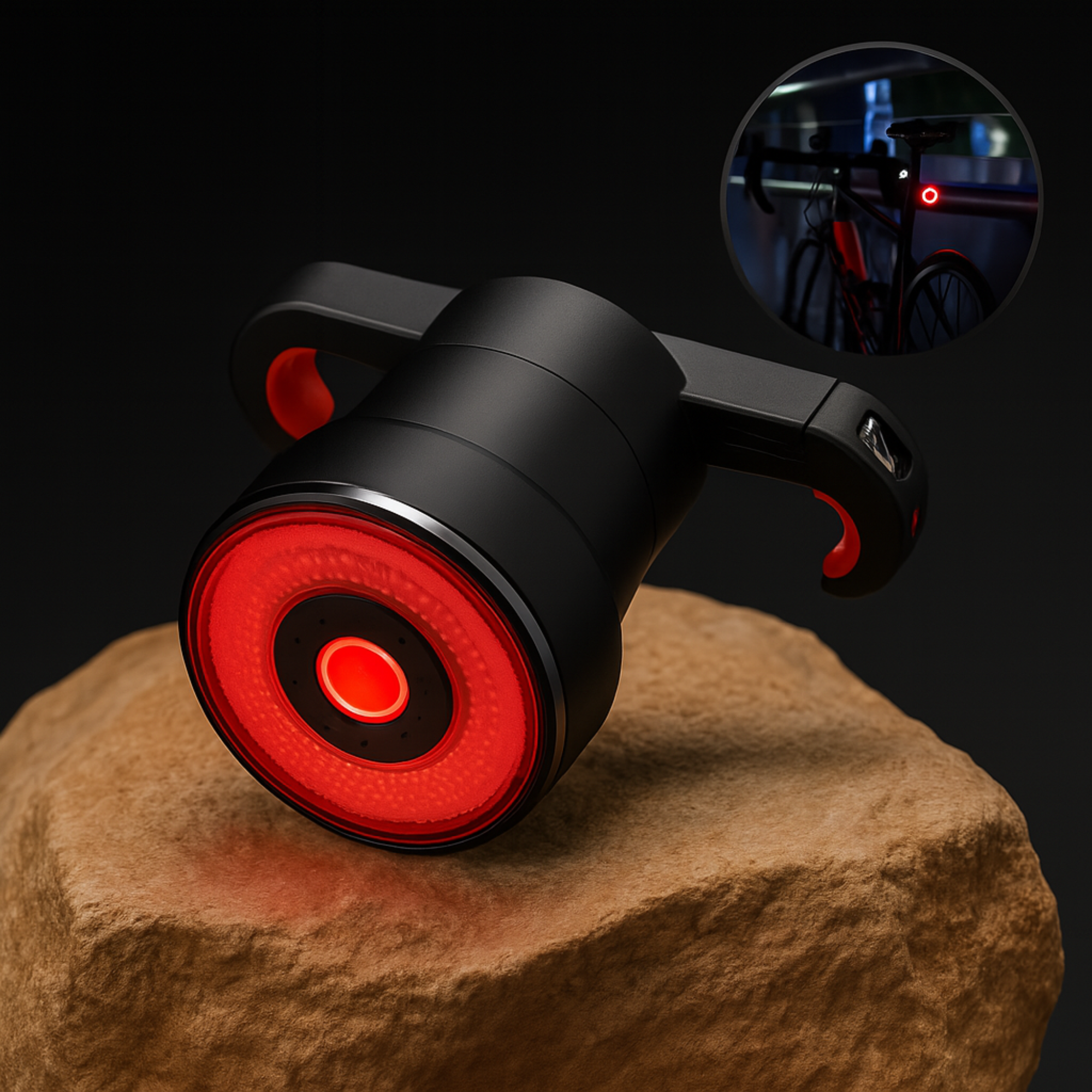 VisionGuard – Fahrrad Rücklicht mit Bremslicht | Automatische Helligkeit & USB-Aufladung | Für Rennrad & Citybike Sicherheit